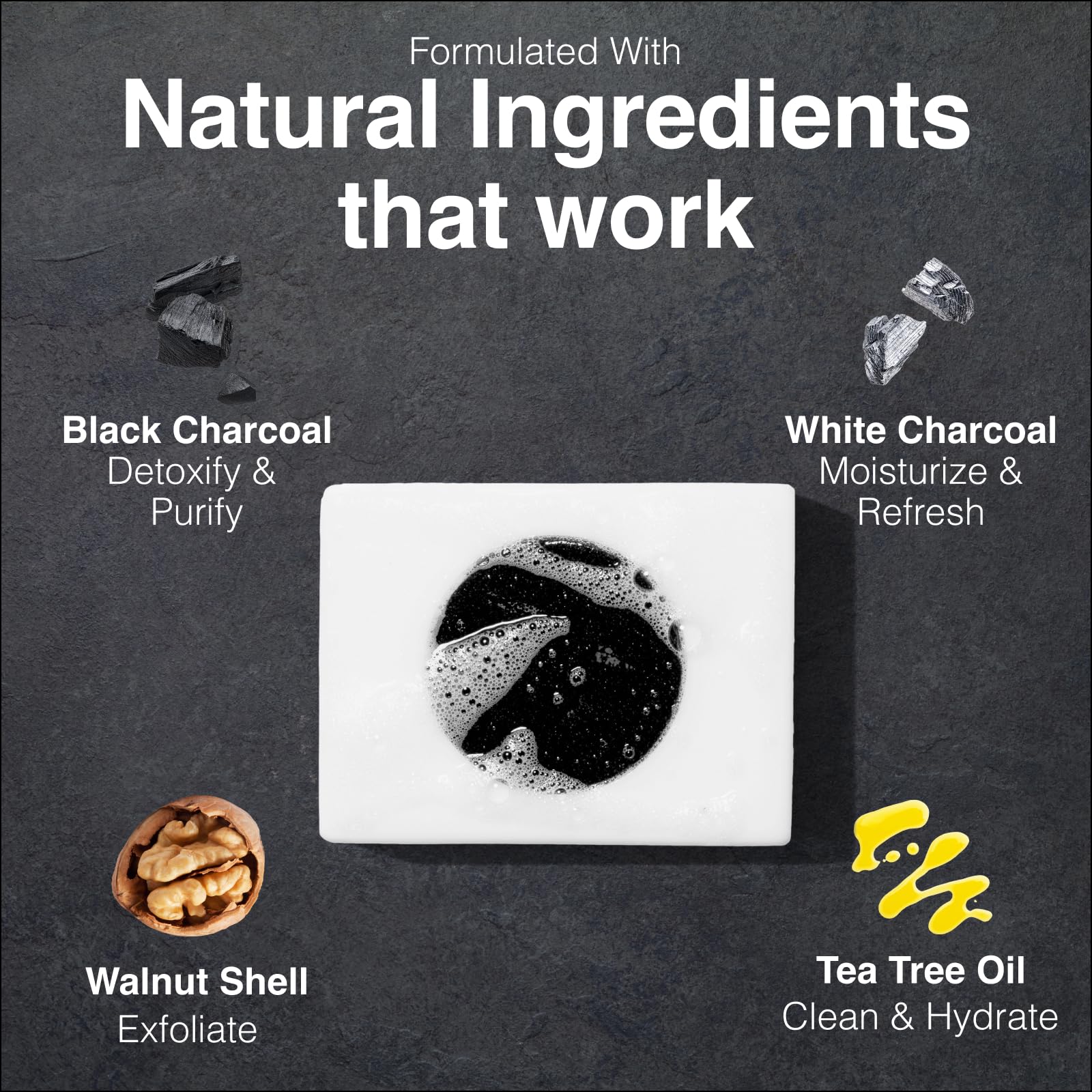 Lumin Men's Charcoal Body Soap - Premium Quality Bar Soap for Men - Natural, Nourishing and Cleansing - Best Soap for Men with A