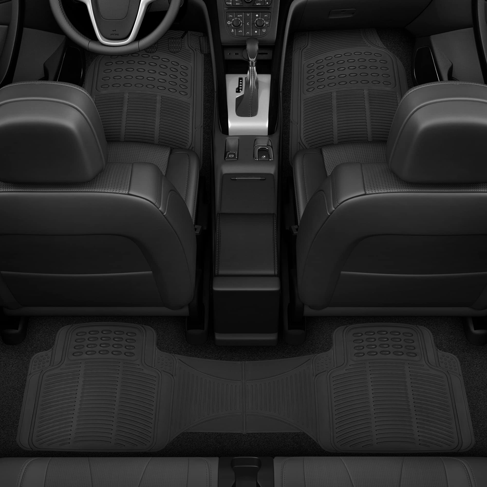 Bdk Contour Liners - Original Heavy Duty Rubber Floor Mats For Car Suv Truck  Van - All Weather Protection (Original)