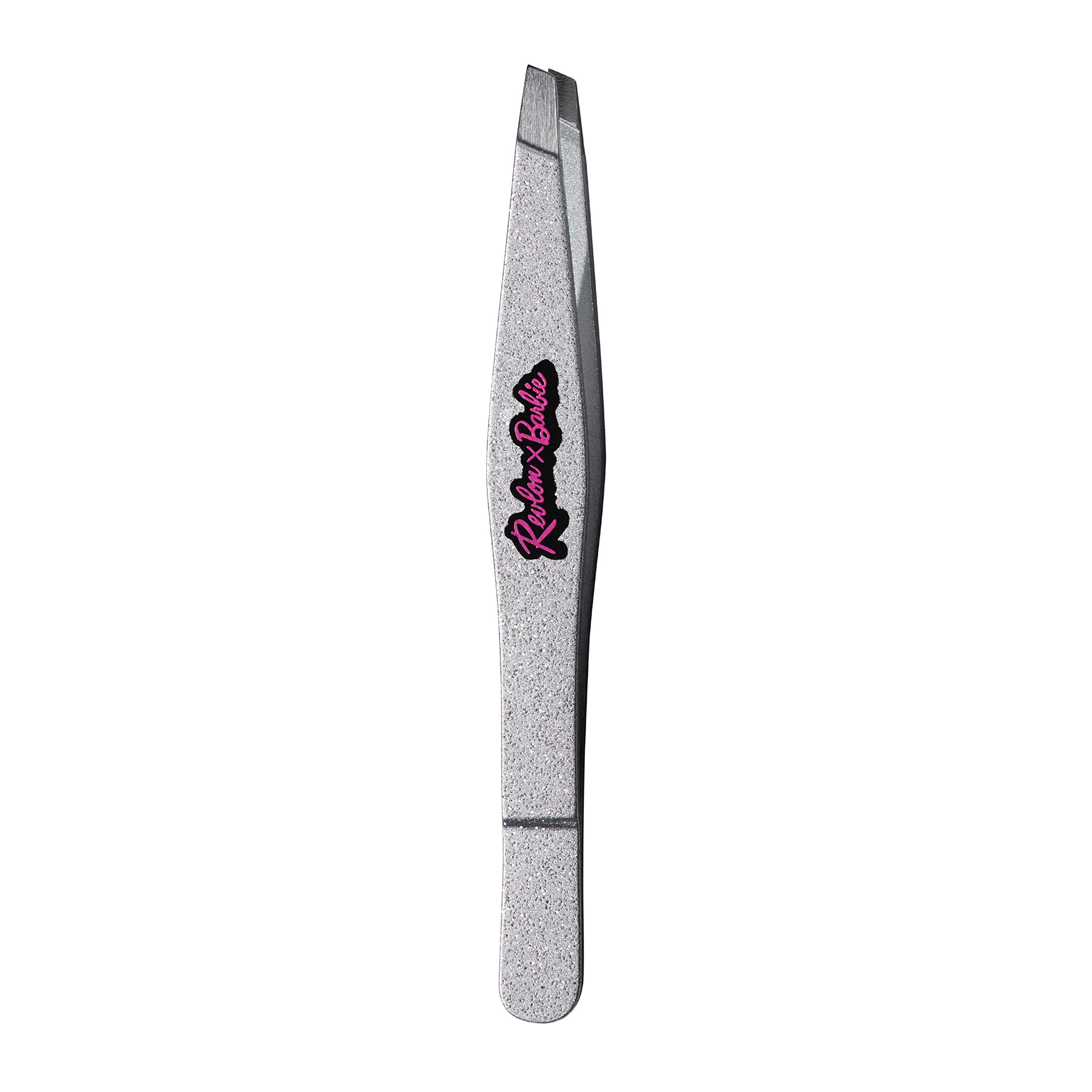 Revlon X Barbie Slant Tip Tweezer, Stainless Steel Hair Removal Makeup Tool (Packaging May Vary)