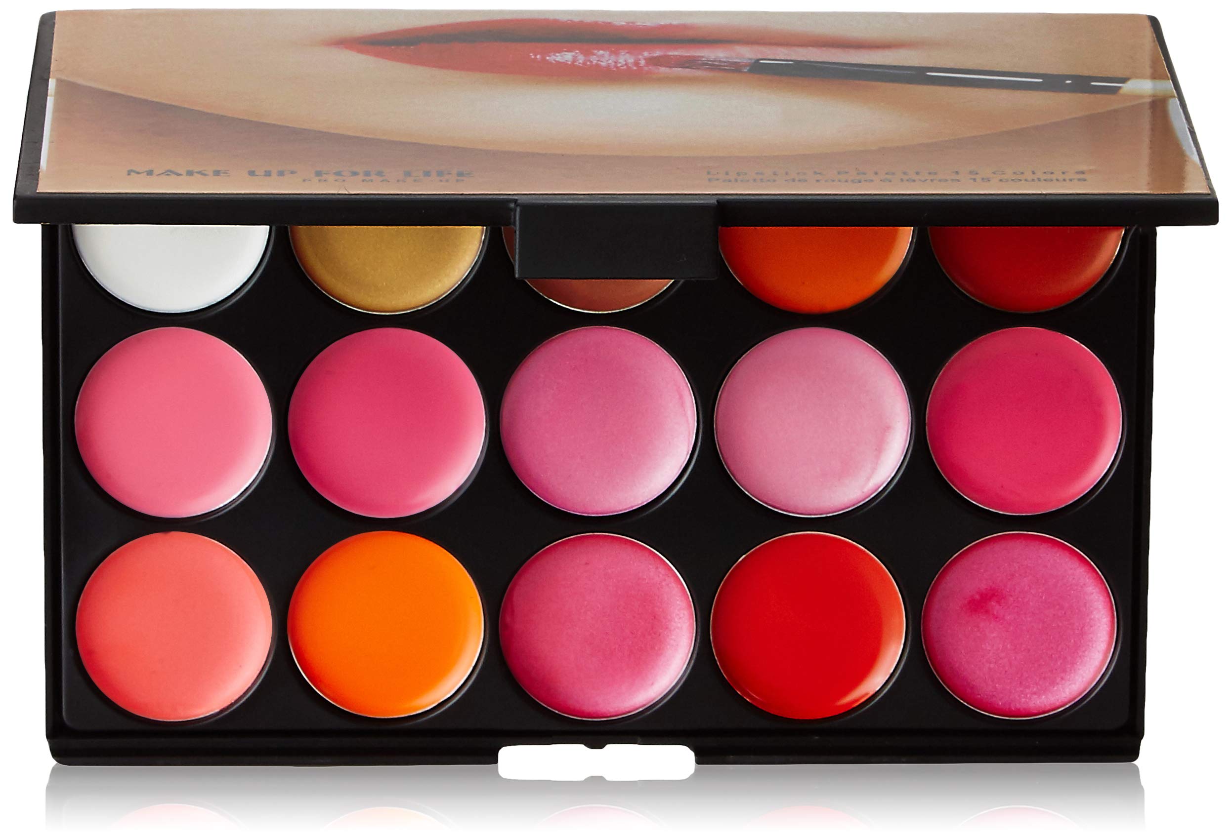 Make Up For Life 15 Colour Lipstick Palette, Sheer Finish  Multicolour, 45 G