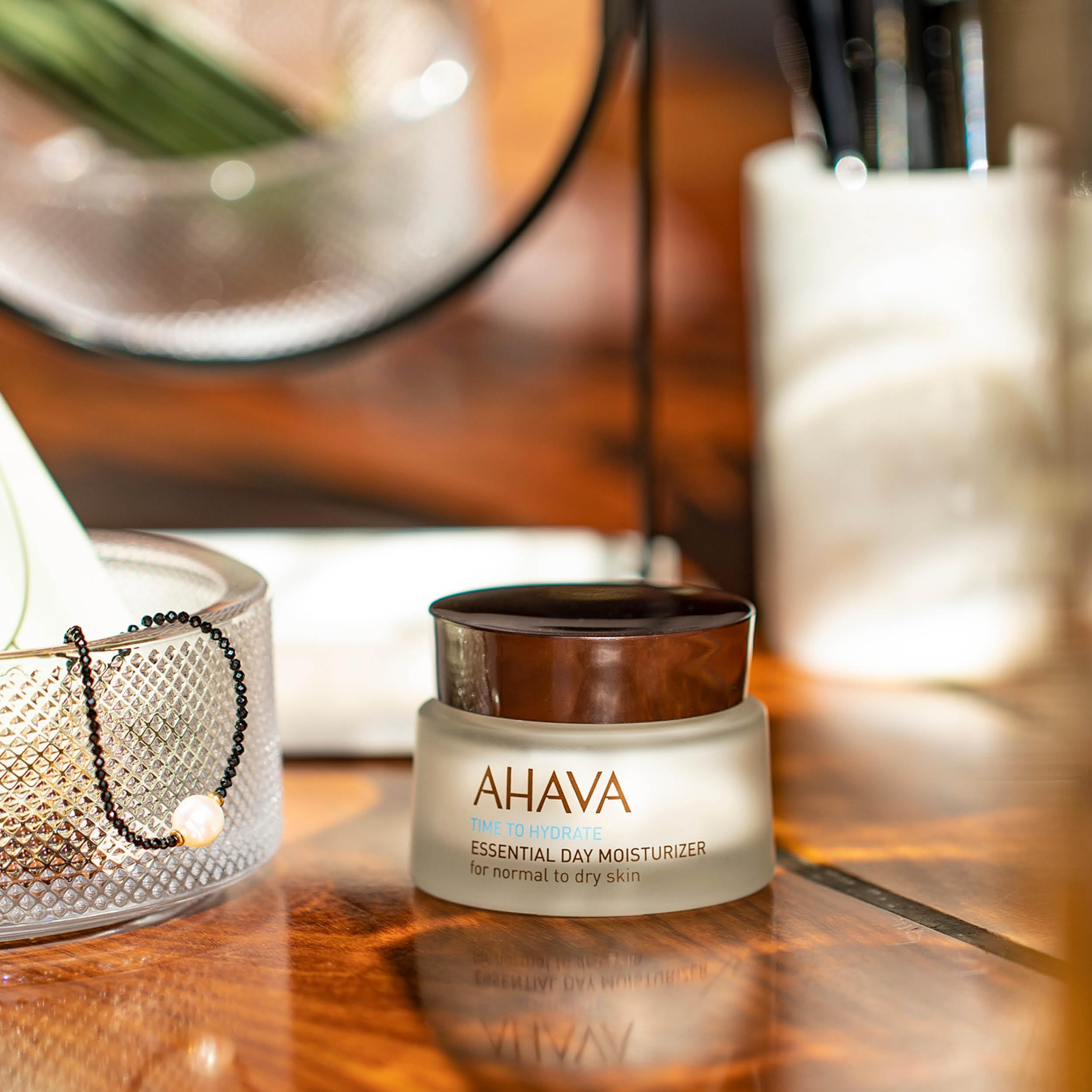 Ahava Essential Day Moisturizer, Normal To Dry Skin - Essential Daily Hydrating Facial & Neck Cream, Anti-Aging & Smoothing Effe