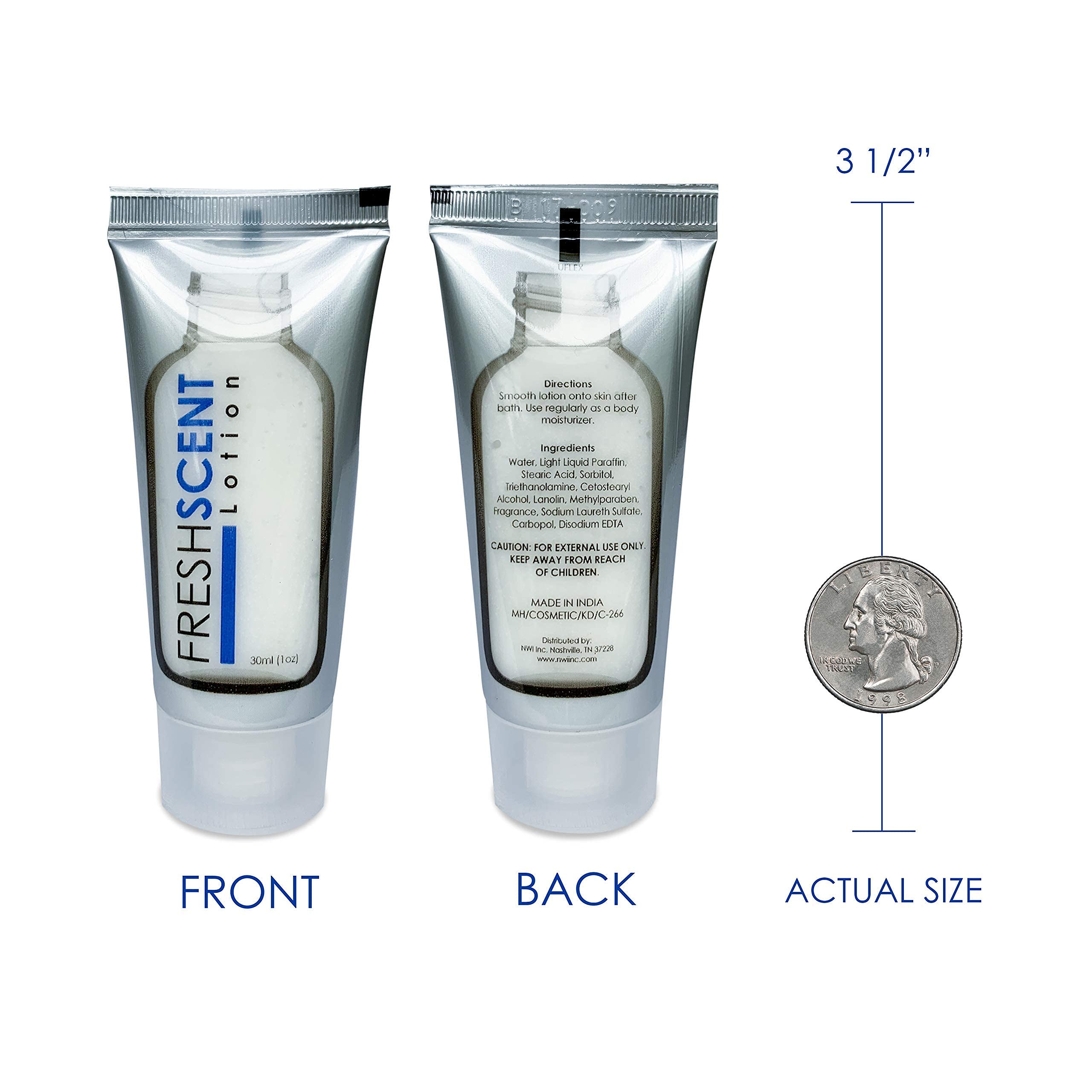 Freshscent Hotel Collection 250 Piece Set. Travel Size Amenities Bulk Toiletries Kit Of 50 Each 1Oz Tubes Shampoo, Conditioner,