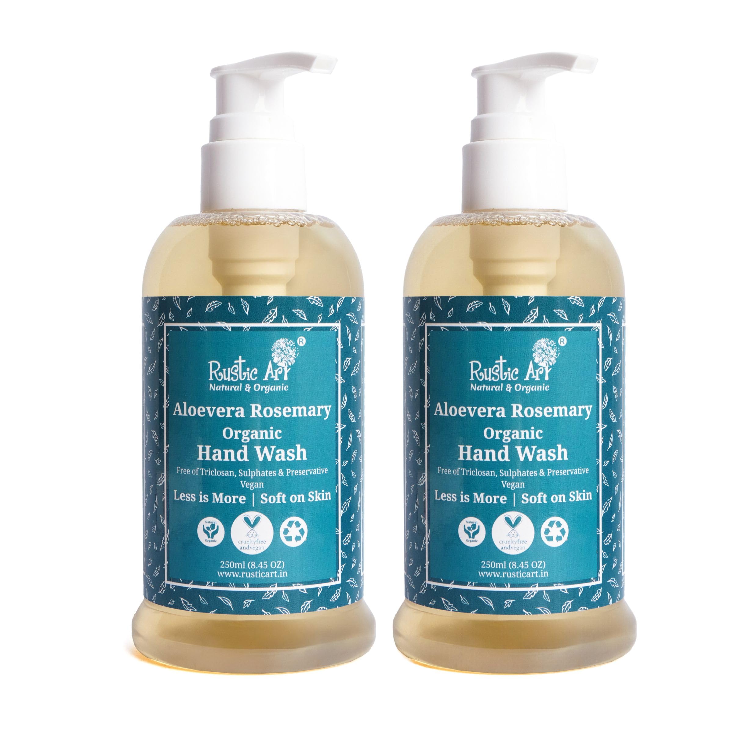 Aloe Vera Rosemary Hand Wash | Gentle Daily Cleansing | Plant-Based Formula | Moisturizing Herbal Blend | 250Ml Pack Of 2