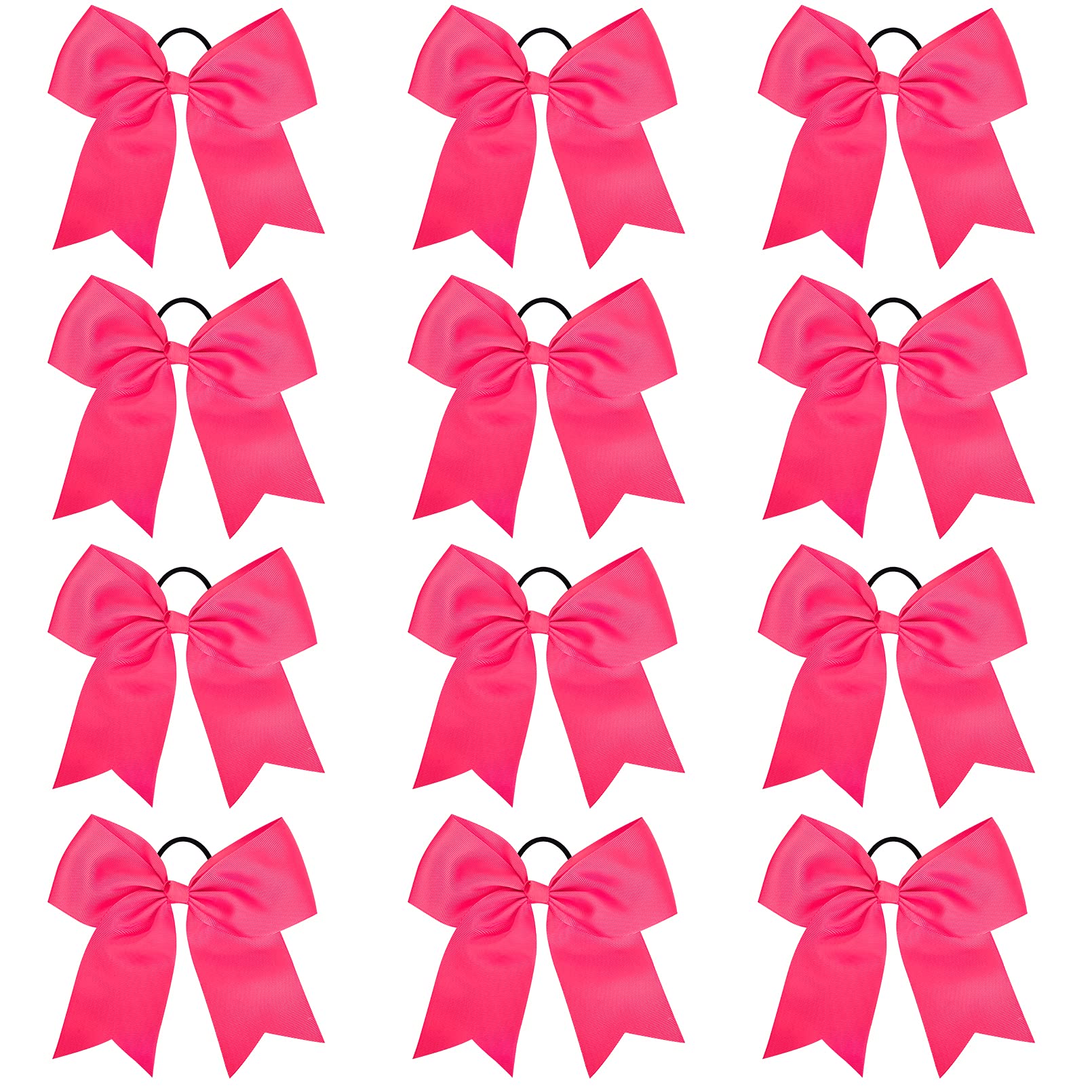 8'' Large Cheer Bows Ponytail Holder Girls Elastic Hair Ties Bulk Pink Accessories For Women Youth Toddler Football Sports