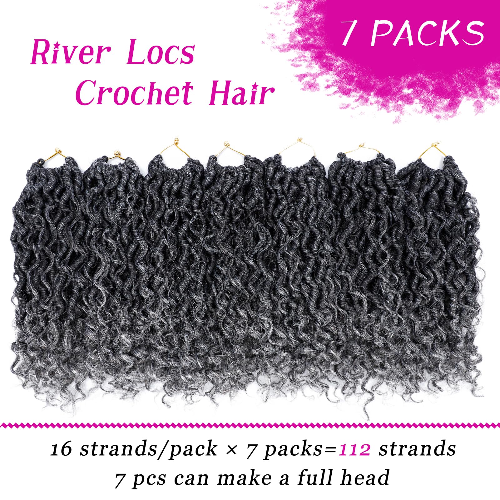Goddess Locs Crochet Hair 10 Inch, 7 Packs Faux Locs Crochet Hair For Black Women, Boho Locs Crochet Braids Pre Looped River Loc