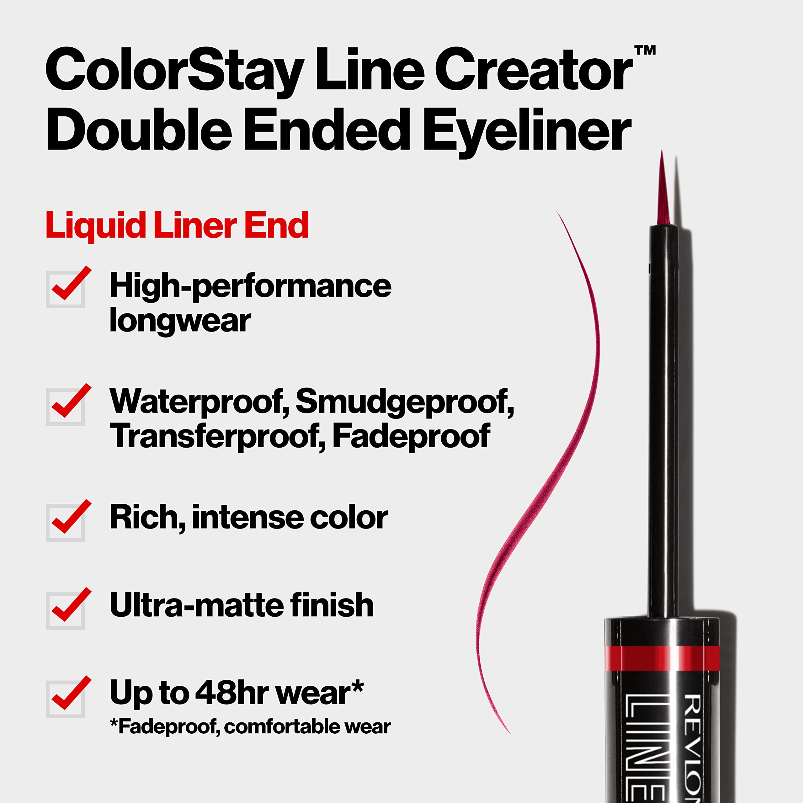 Revlon Liquid Eyeliner & Smoky Kohl Pencil, Colorstay Line Creator Eye Makeup, Waterproof & Transferproof, 153 She'S On Fire, 0.