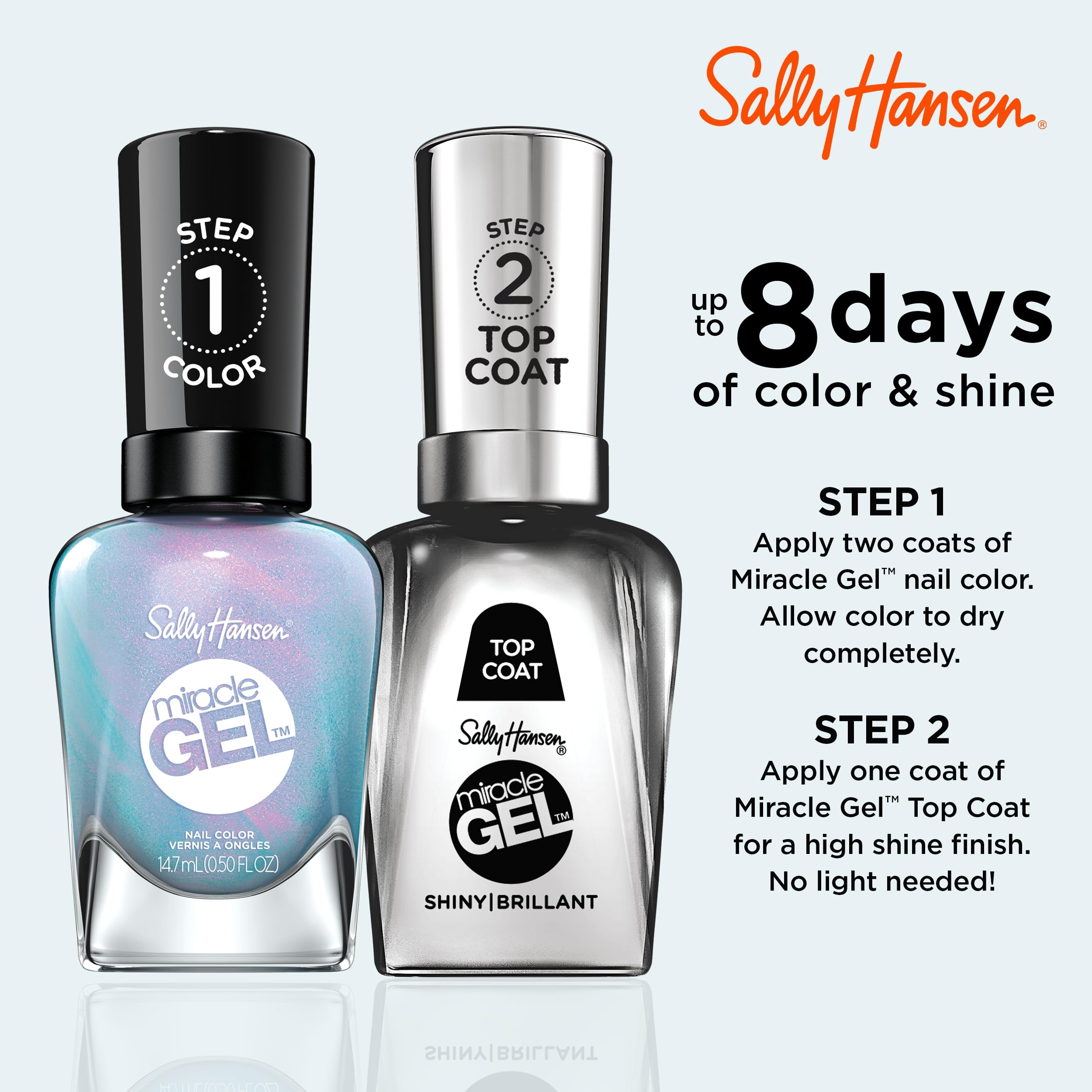Sally Hansen Miracle Gel Nail Polish, Shade Flash-Ionista #649