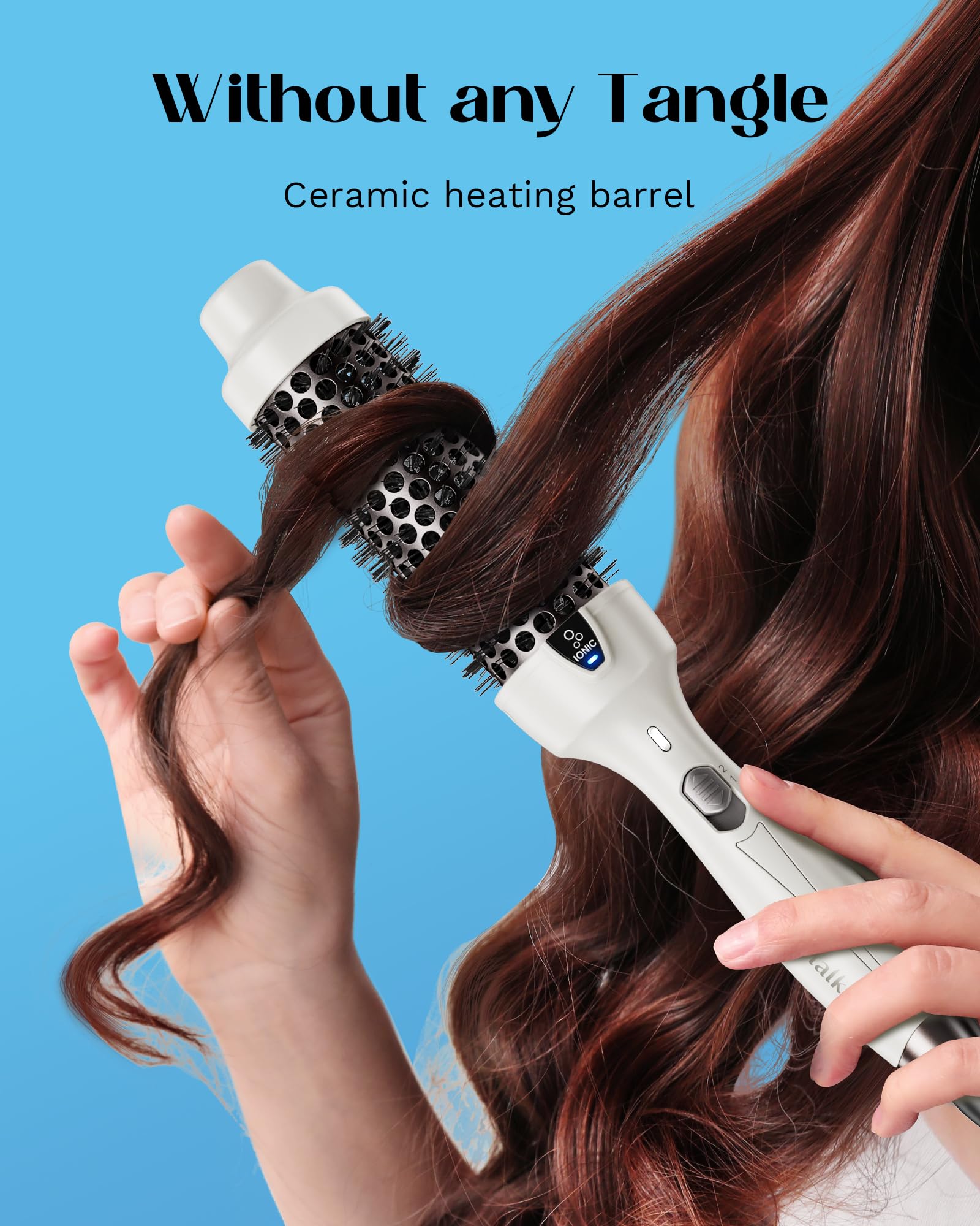 Wavytalk Thermal Brush, 1.5 Inch Ionic Thermal Round Brush Creates Blowout Look In 10 Minutes, Heated Round Brush Makes Hair Shi