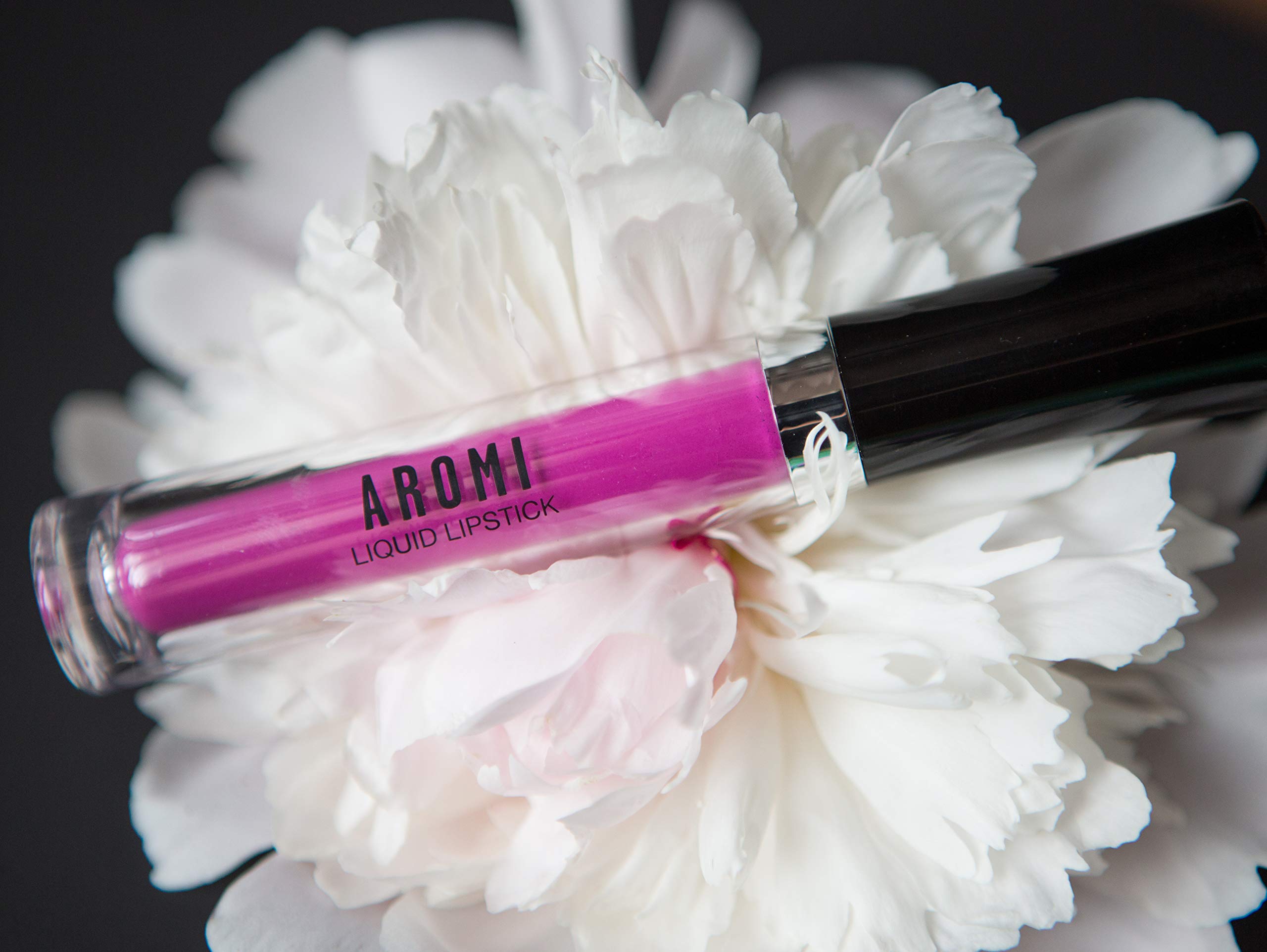 Aromi Bright Pink Matte Liquid Lipstick | Magenta Fuchsia Lip Color With Blue Undertones, Vegan, Cruelty-Free, Smudge Proof, Sta