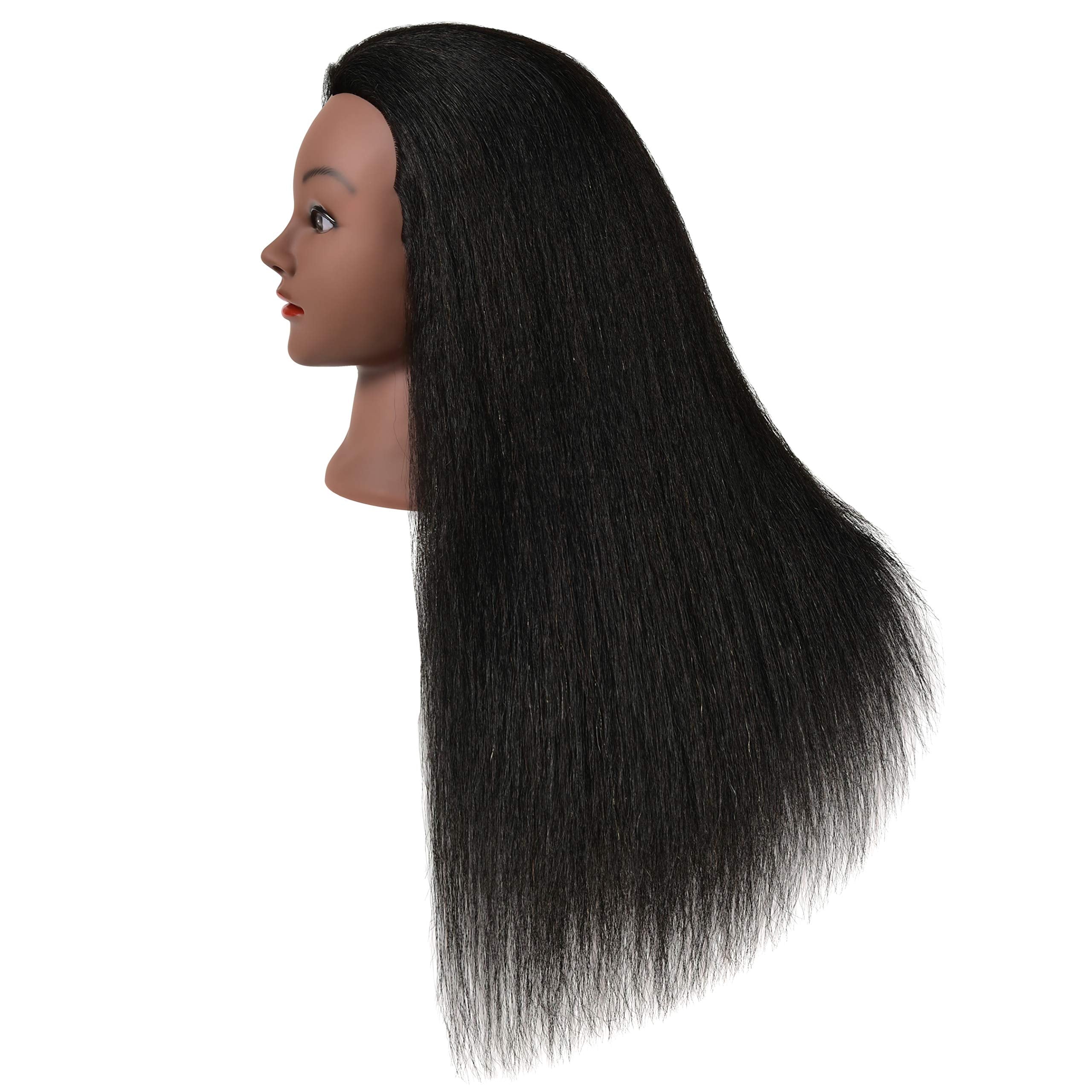Futai 30 Inch 100% Human Hair Mannequin Head With Table Clamp Stand For Hairdresser Practice Braiding Styling Manikin Cosmetolog