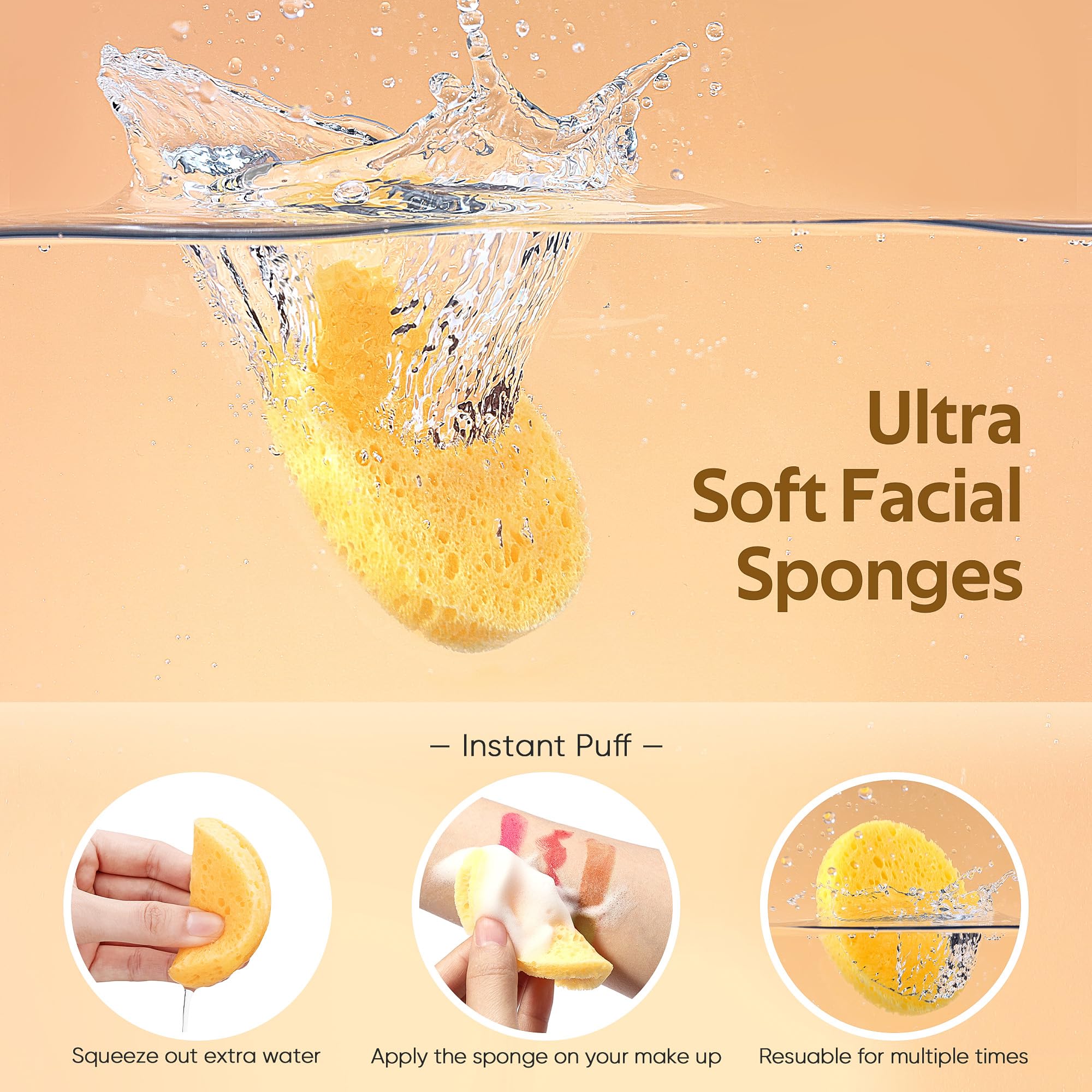 Gainwell 200Pcs Compressed Facial Sponges, Cleansing, For Personal Spa Esthetician Use