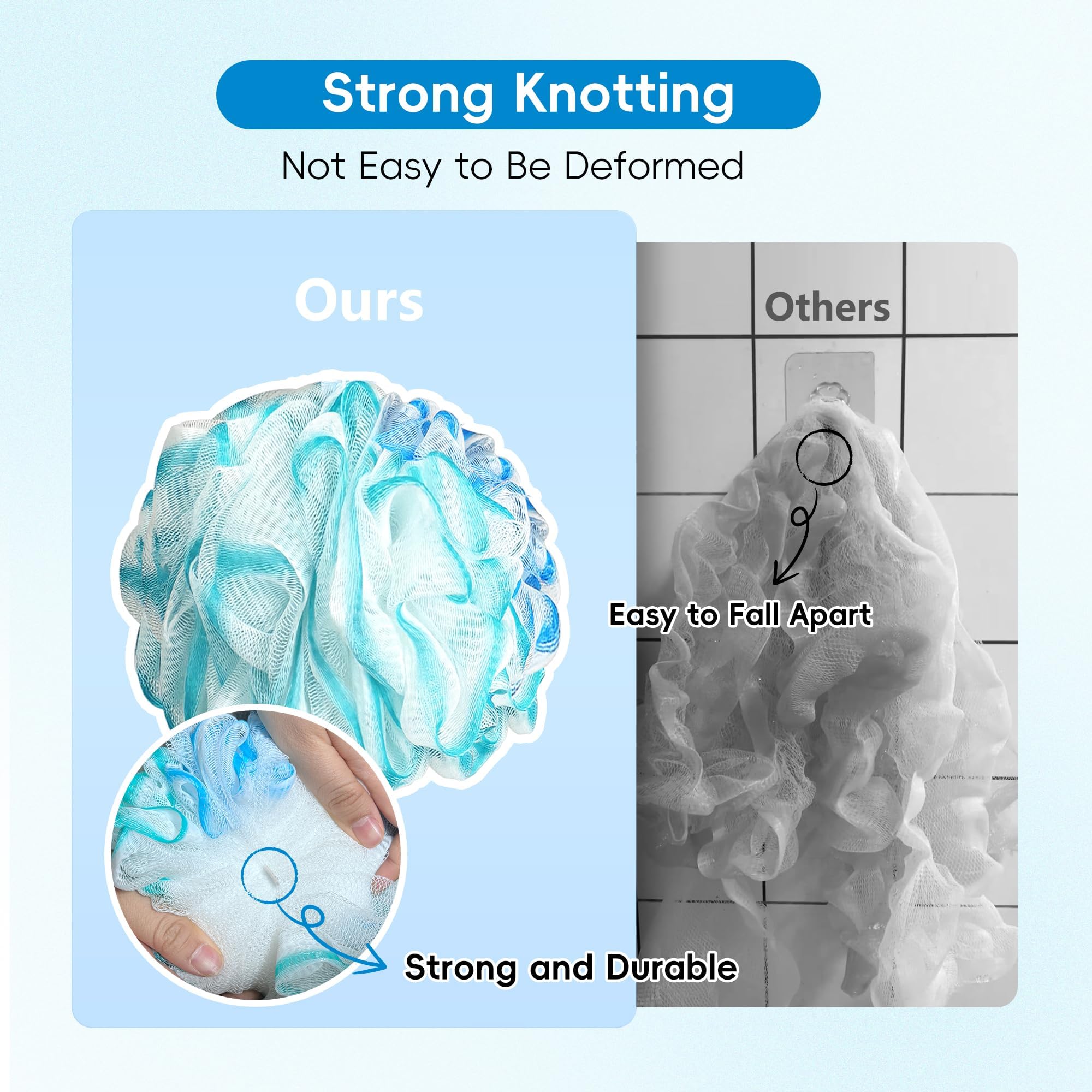 LCZLBath Loofah Set - 4PCS Soft XL Bath Body Sponges, 75g, Flower Color, Thick Wash Puffs for Shower