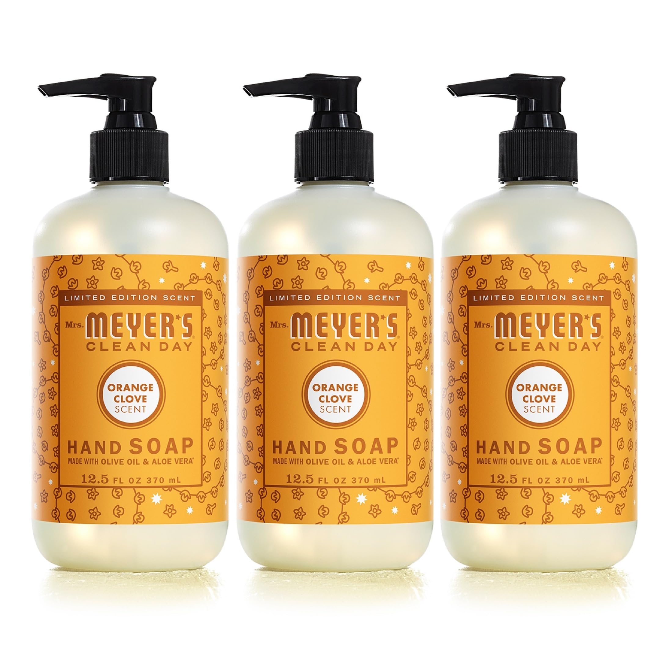 MRS. MEYER'S CLEAN DAY, Liquid, Orange Clove, 12.5 Ounce (12.5 Ounce (Pack of 3))