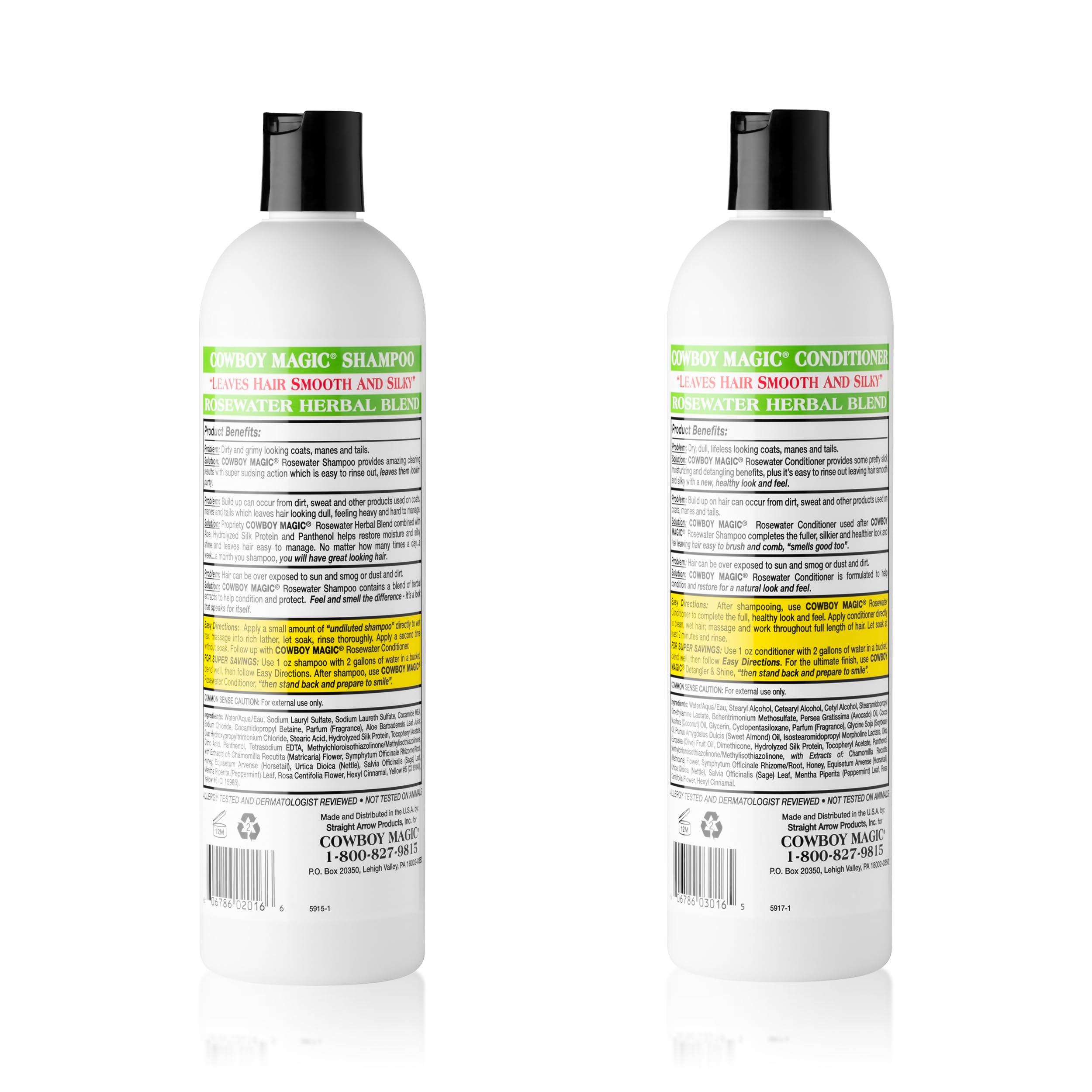 Cowboy Magic Rosewater Shampoo + Conditioner 16 Ounce Each