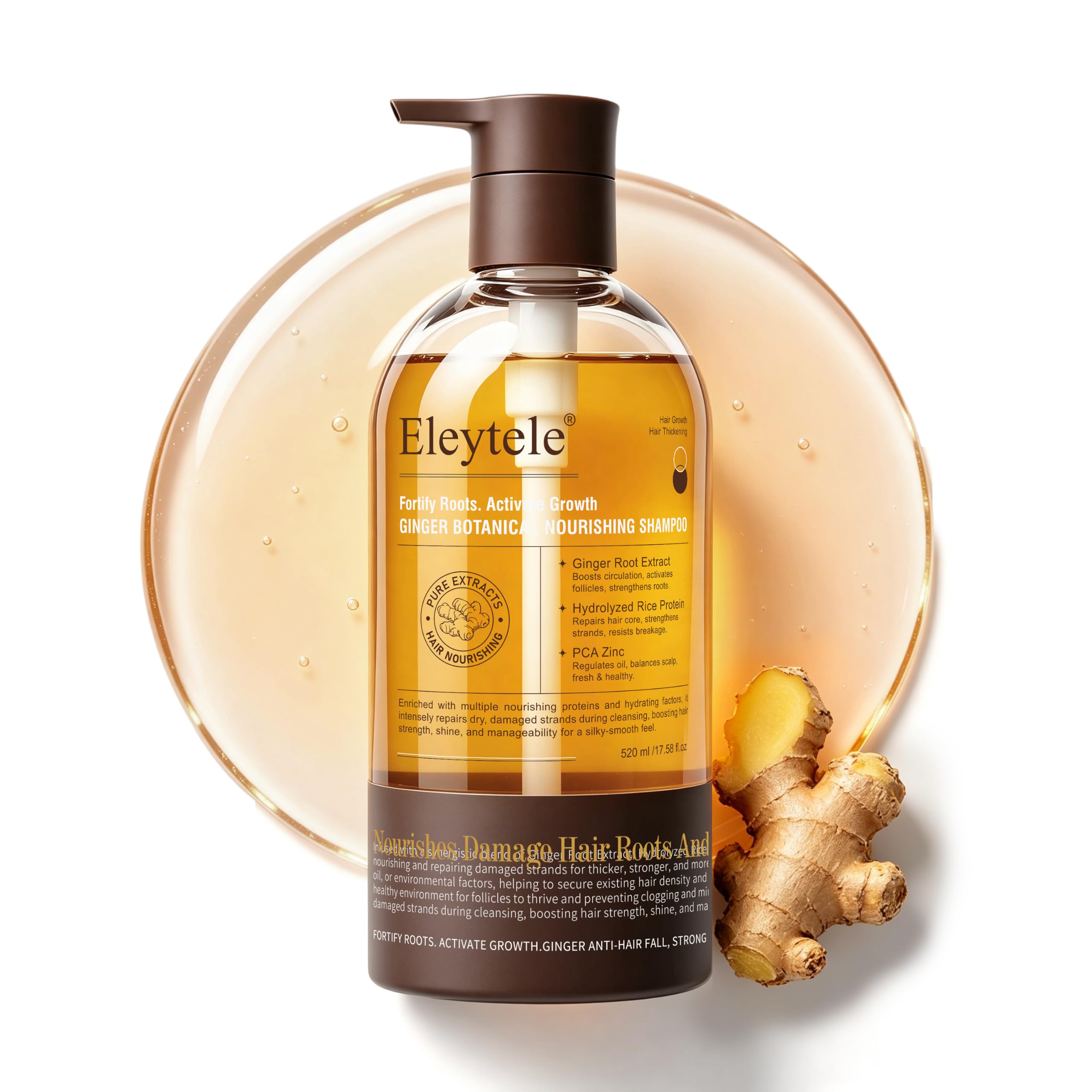 Korean Ginger Shampoo for Oily Hair, Clarifying Scalp Care, 17.58 fl oz