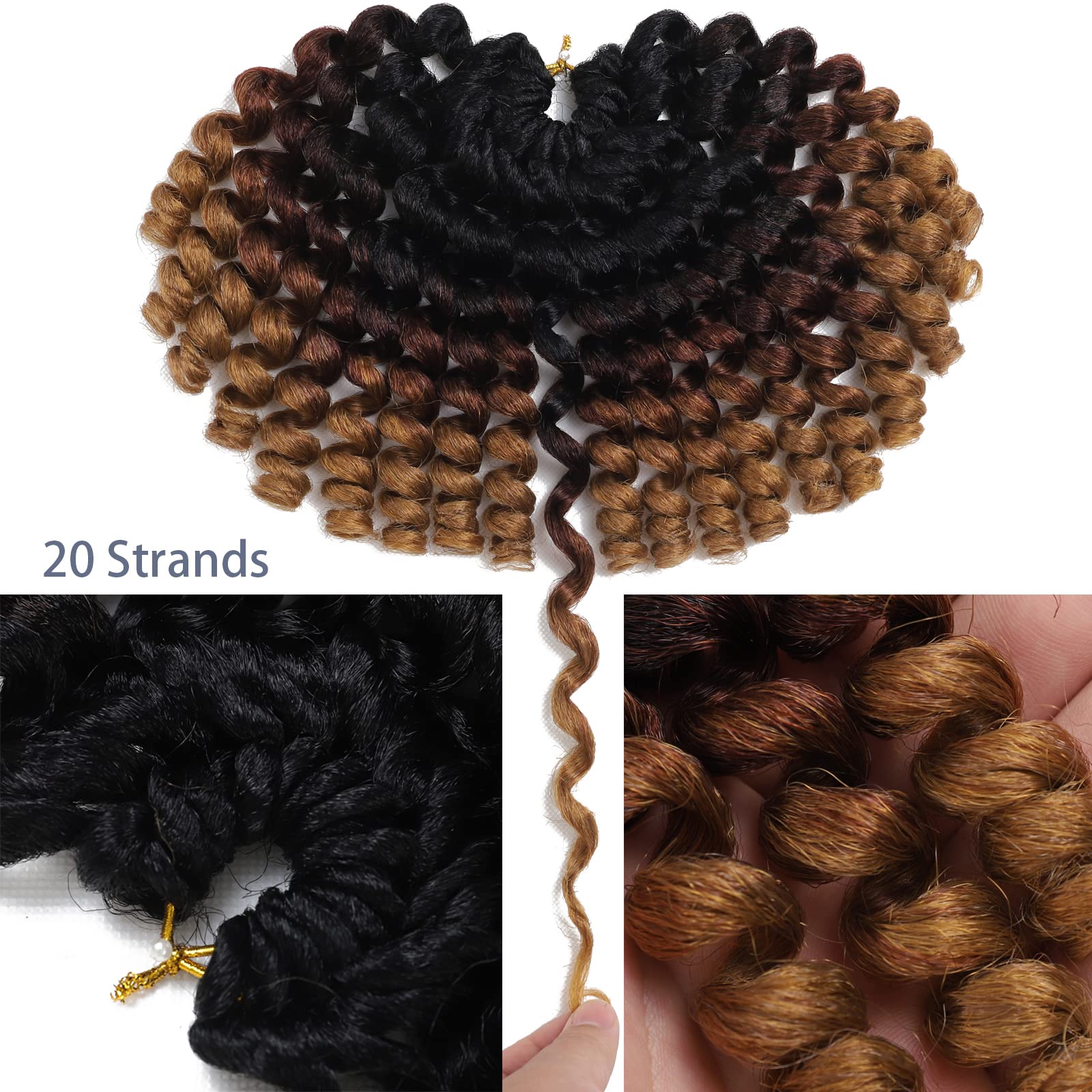 5 Packs 2X Ringlet Wand curl Jamaican Bounce 8 inch Synthetic crochet Hair Extensions Brown Blonde Ombre crochet Braiding Hair 1