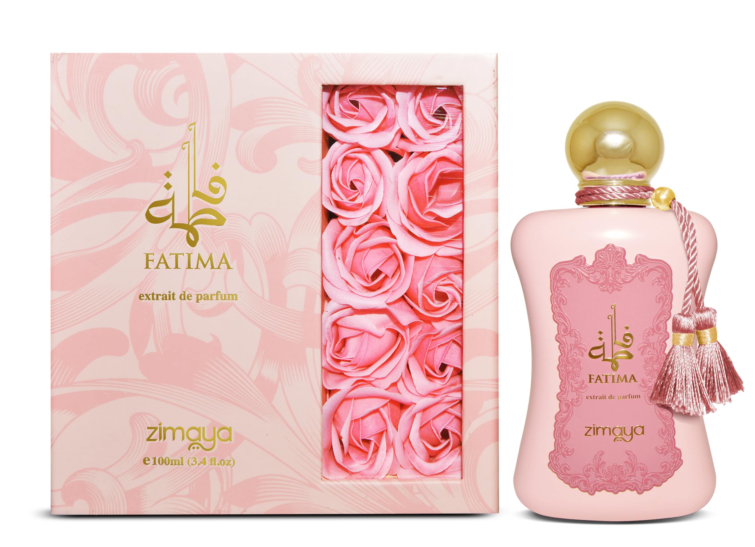 Zimaya Fatima Pink Extrait de Parfum for Women, 3.4 Ounce