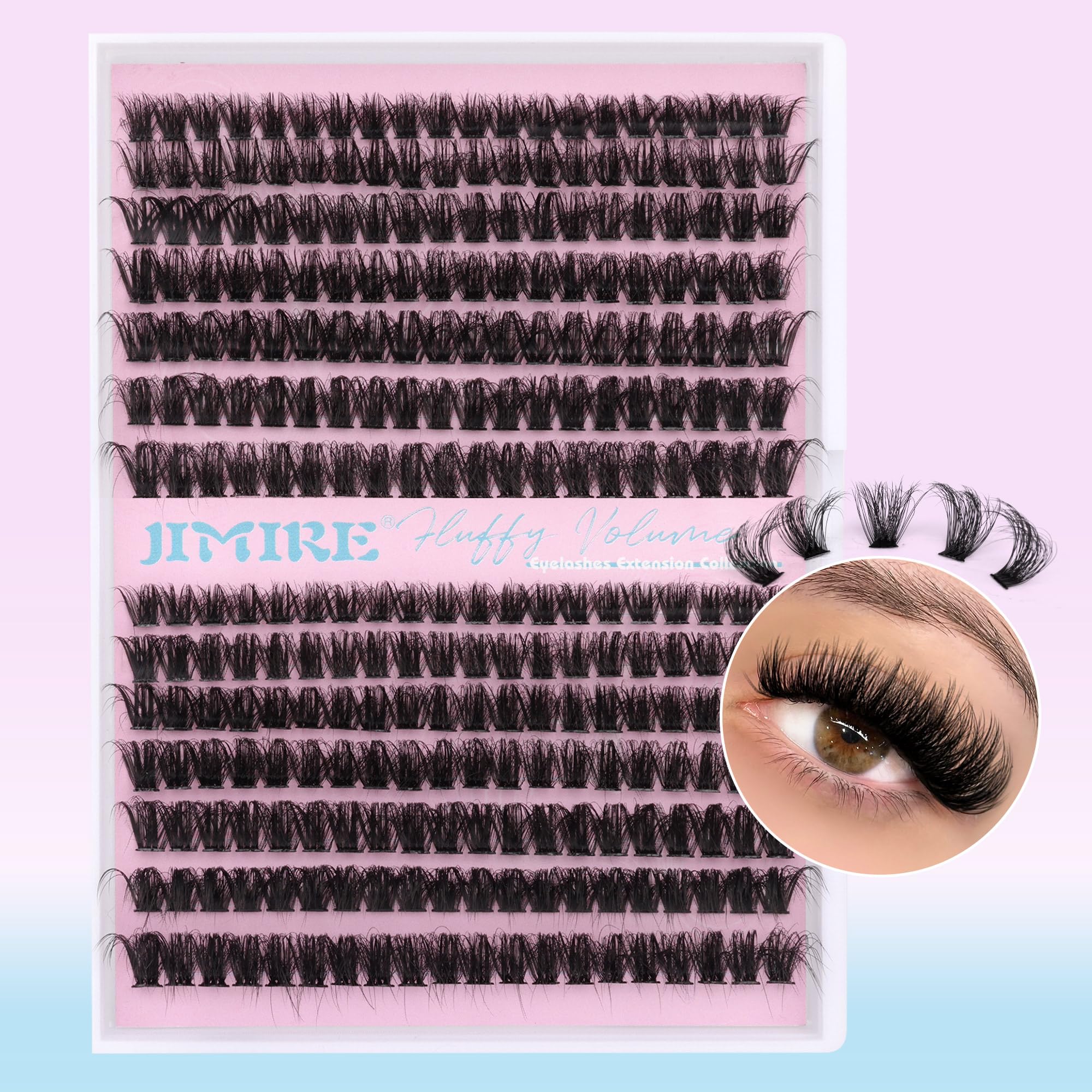 Lash Clusters Volume 80D Lash Extension Clusters 280Pcs Fluffy Cluster Eyelash Extensions Thick Mink Eyelash Clusters D Curl Wis