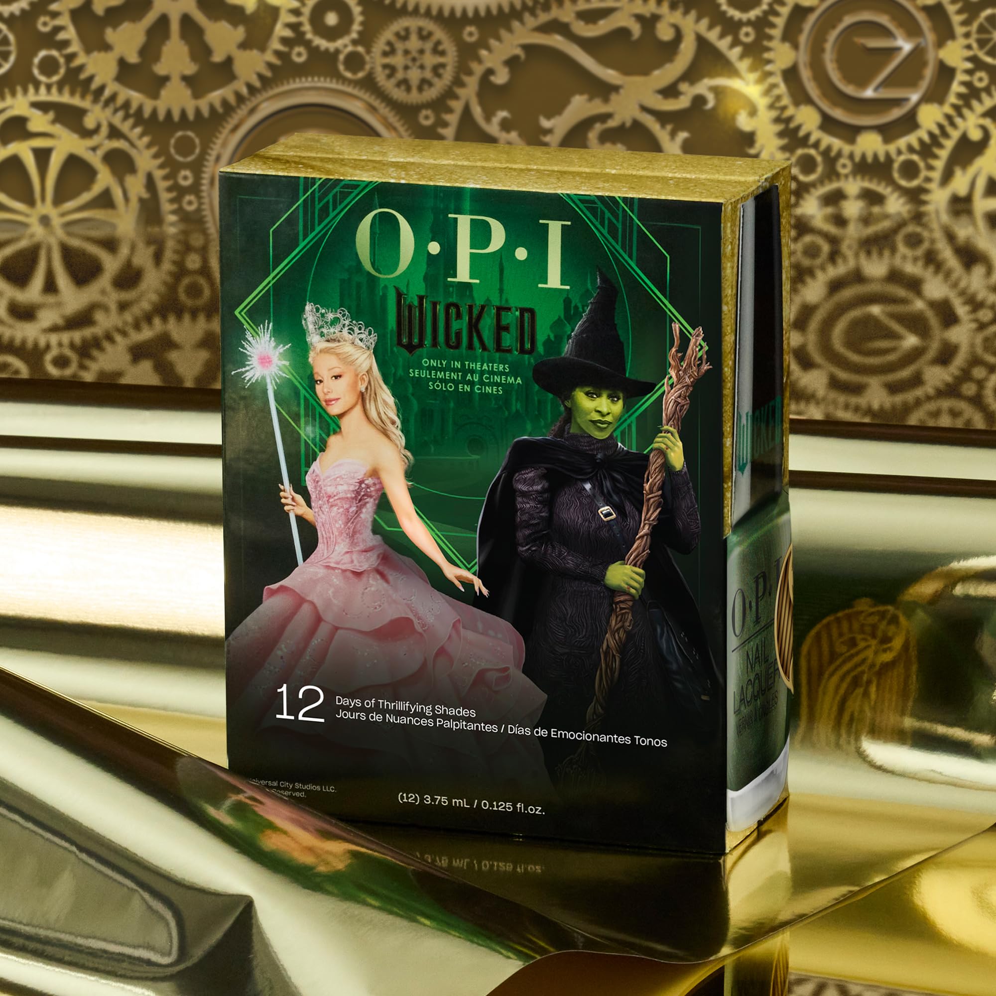 Opi Nail Lacquer, 12Pc Mini Advent Calendar, Up To 7 Days Of Wear, Chip Resistant & Fast Drying, X Wicked Limited Edition Collec