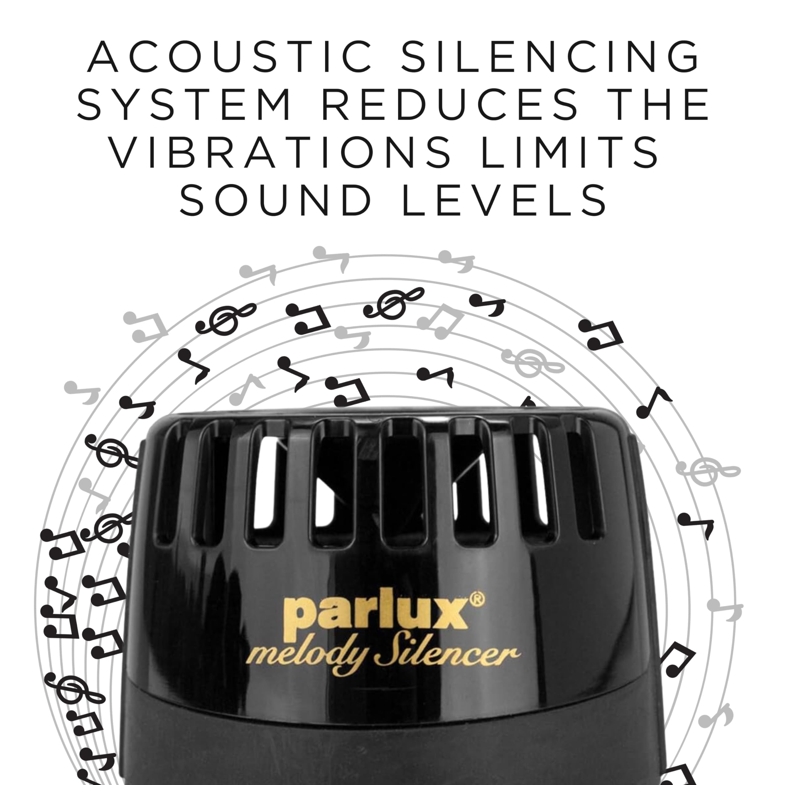 Parlux Melody Silencer Hair Dryer Attachment for Noise Reduction. Compatible with Parlux Hairdryers. Lightweight for Salon & Hom