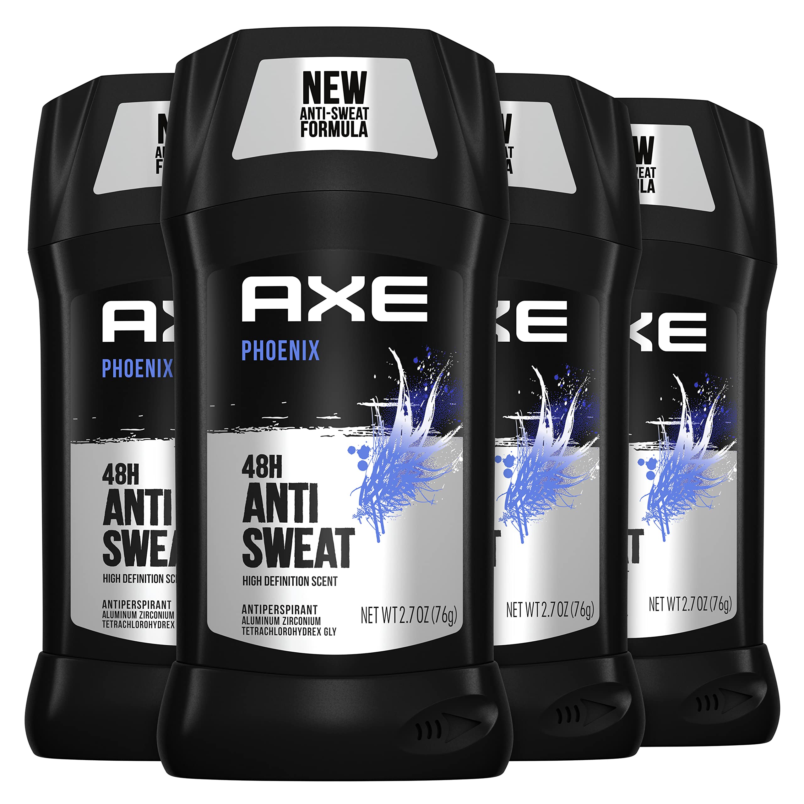 AXE Antiperspirant Deodorant for Men Phoenix 4PK 48H Sweat & Odor Protection for Long Lasting Freshness, Crushed Mint & Rosemary