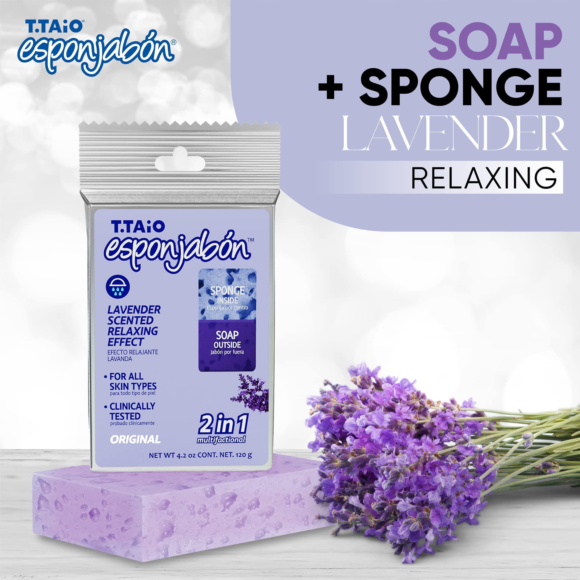 Ttaio Esponjabon Soap Sponge - Cleansing Shower Scrubber - Cleaning Bath Wash Scrub - Oil Removal - Massage  Lather Foot, Elbow,