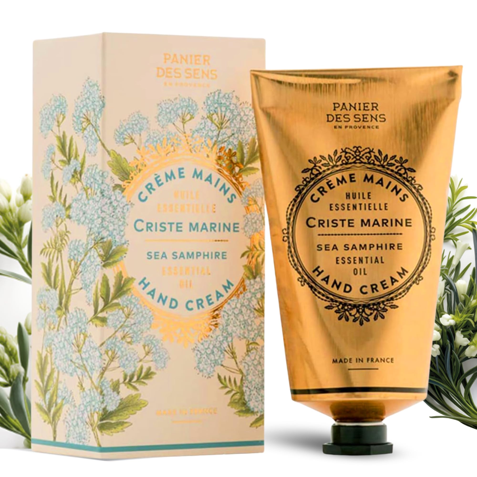 Panier des Sens - Hand Cream for Dry Cracked Hands - Sea Samphire Hand Lotion with Shea Butter & Olive Oil - Vitamin E Skin Mois