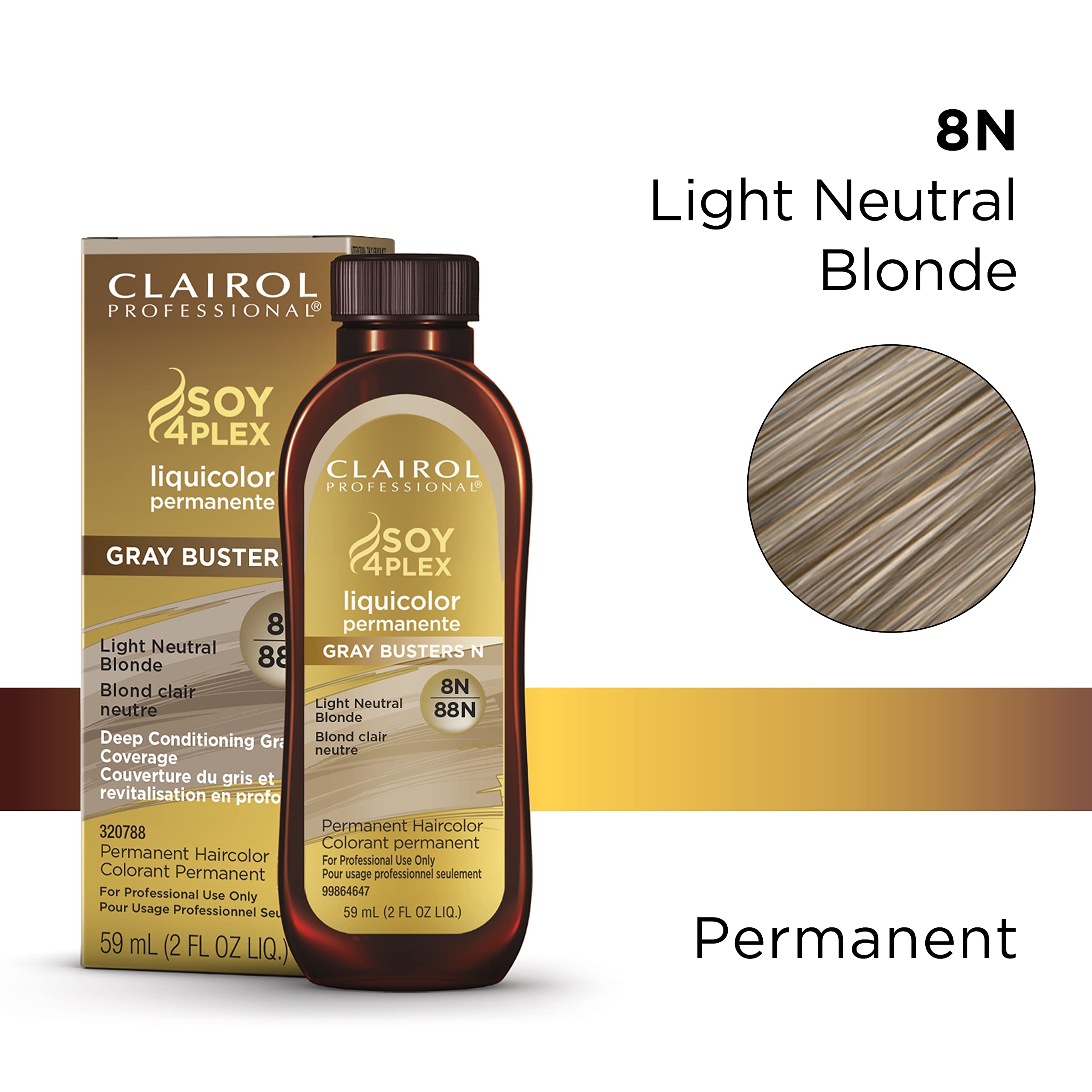 Clairol Professional Permanent Liquicolor For Blonde Hair Color, 8N Light Neutral Blonde, 2 Oz