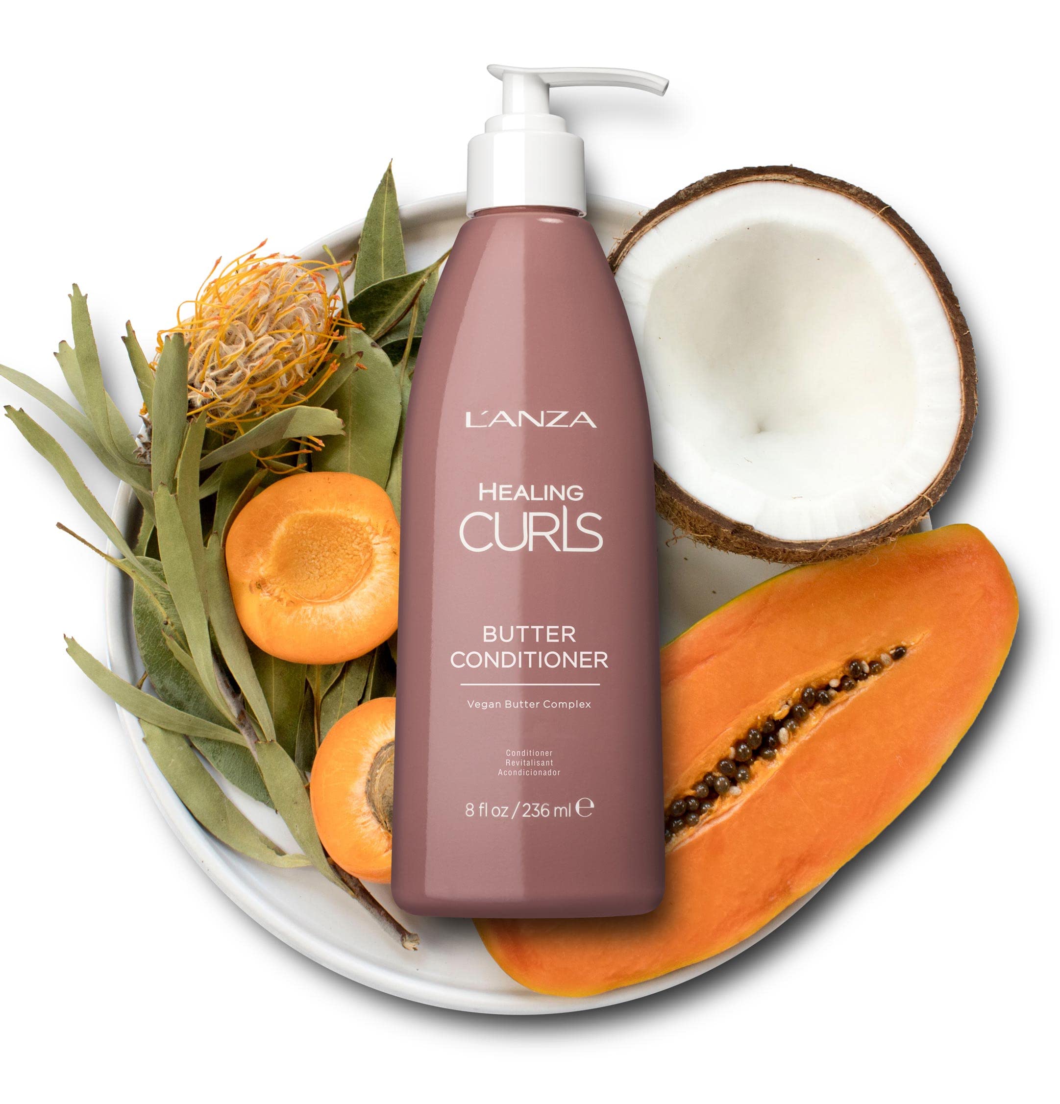 L'ANZA Healing Curls Butter Conditioner - Curly Hair Product for Moisturising and Detangling Velvety Curls with Anti-Humidity Mo