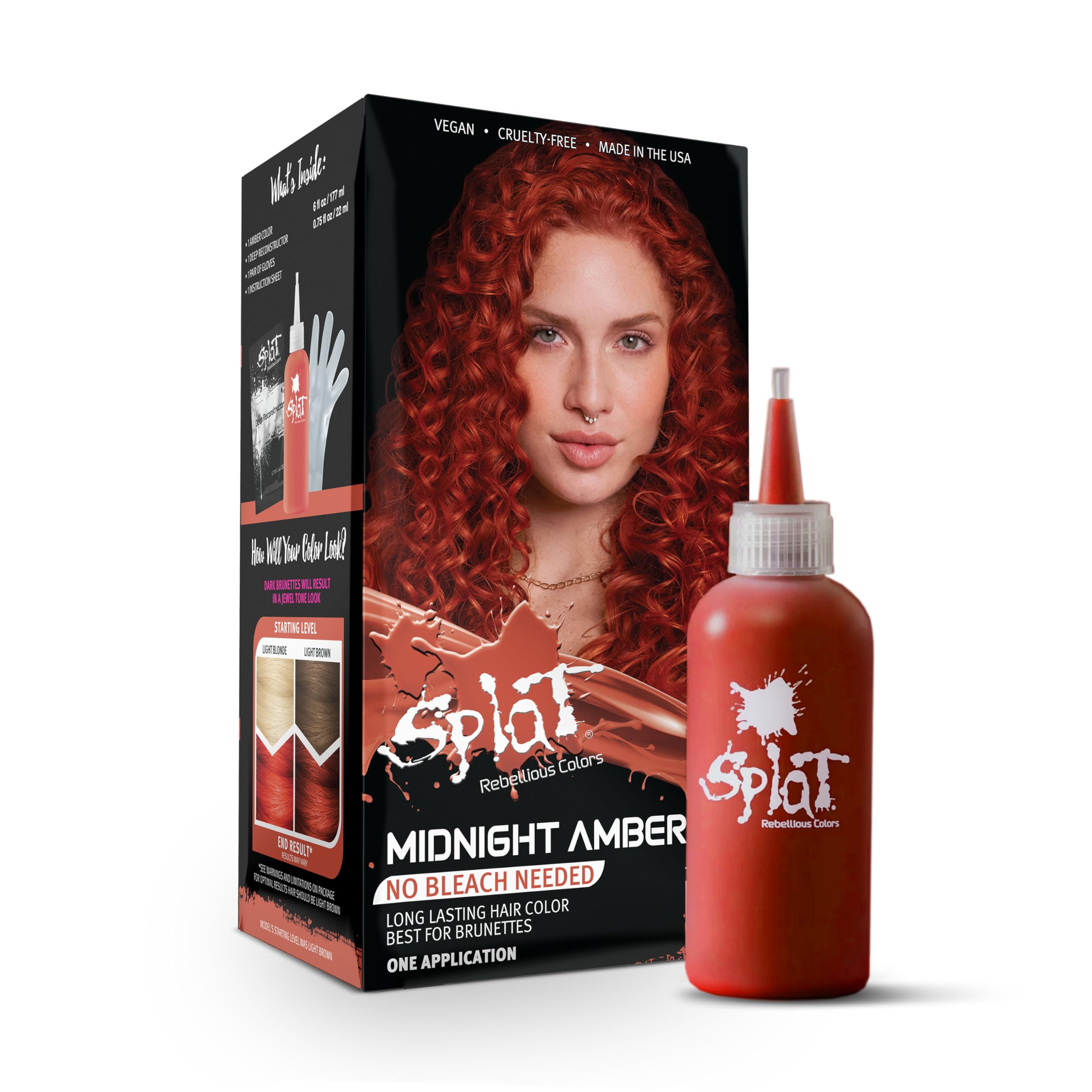 Splat Midnight Semi Permanent Hair Dye Kit, 1 Application, Includes Deep Reconstructor Conditioner, Lasts 30 Washes, No Bleach R