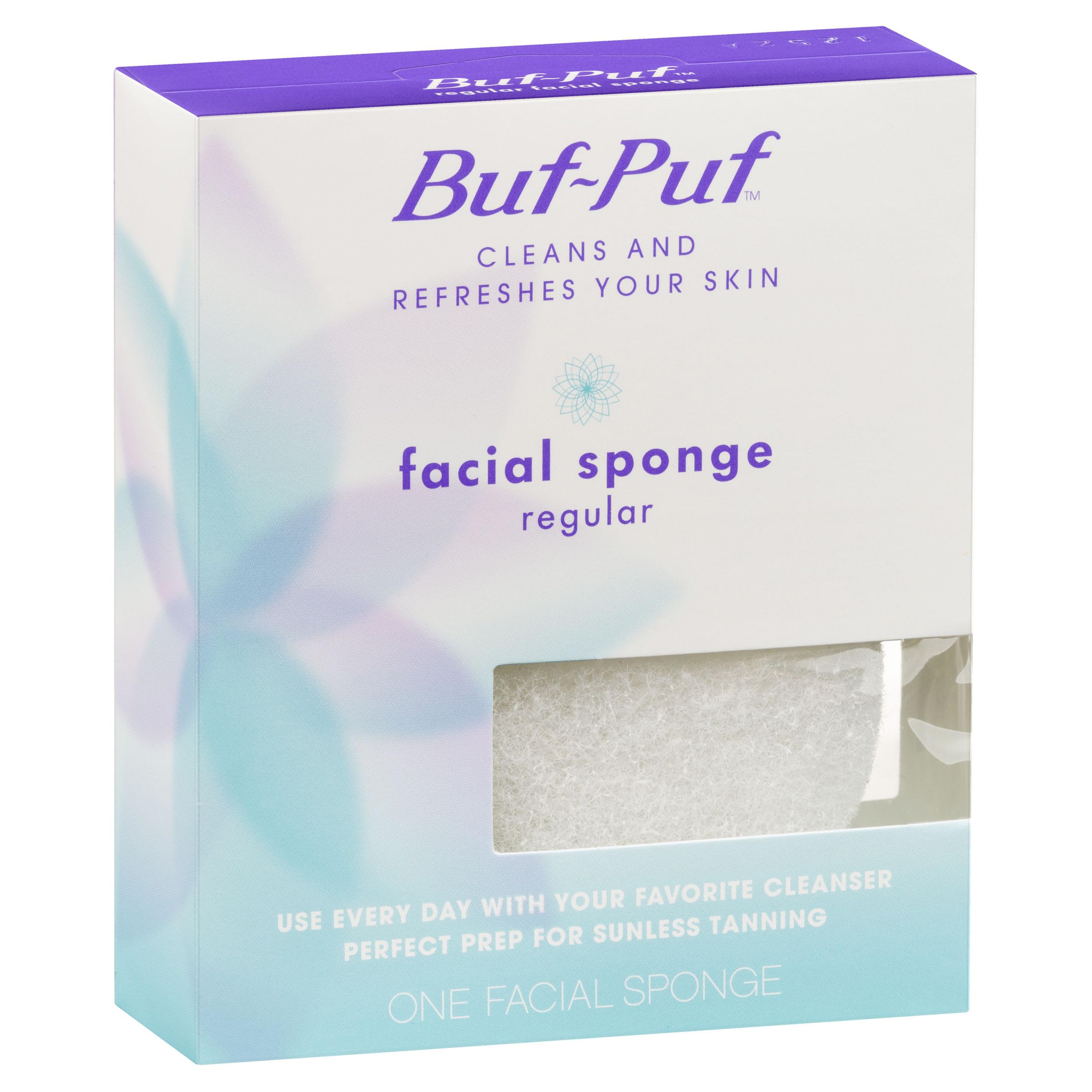 Buf-Puf Facial Sponge, Reusable Exfoliating for Deep Clean, 10 Count, White, Dermatologist Developed