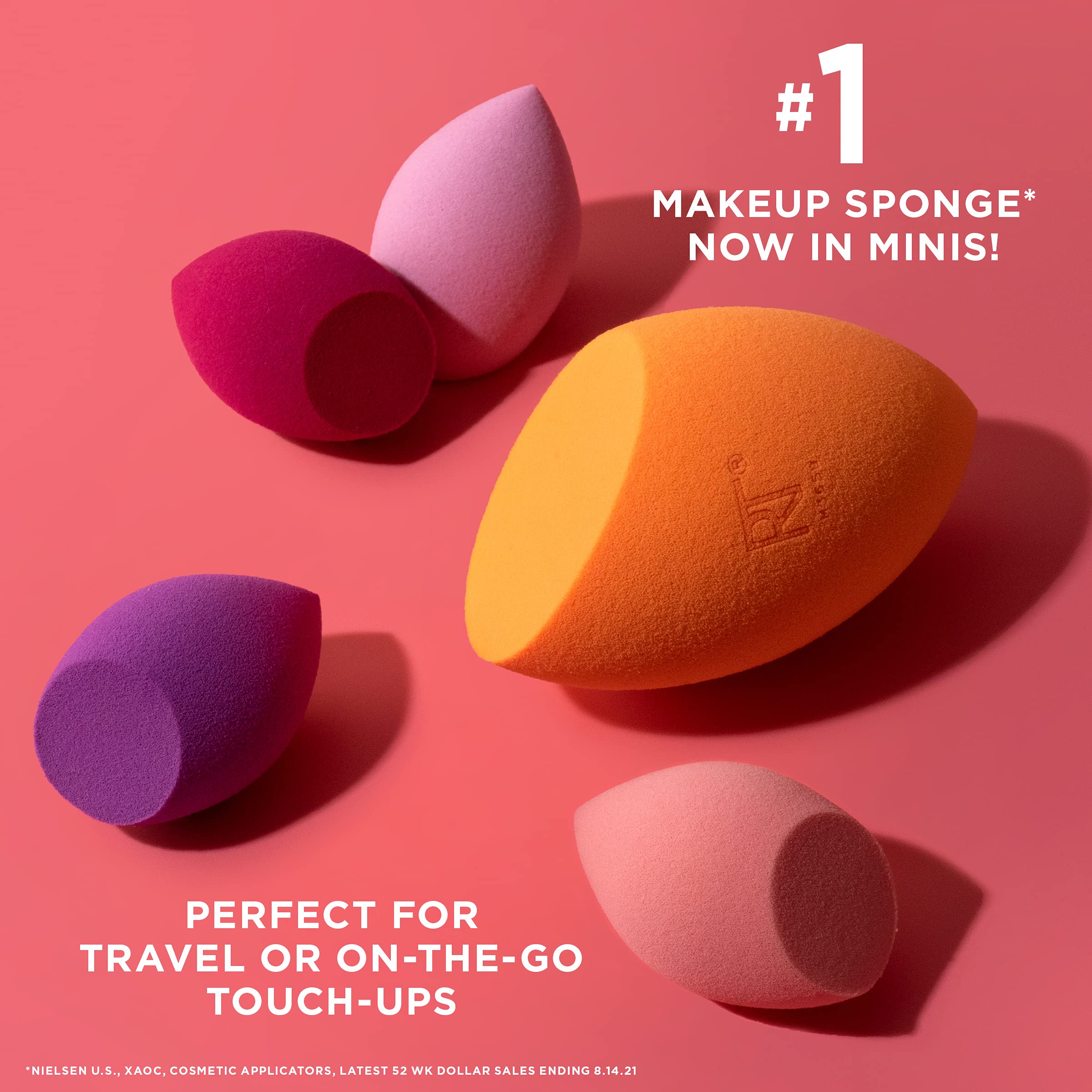 Real Techniques Mini Miracle Complexion Sponge Makeup Blender, Beauty Sponges,(2 Packs Of 4, 8 Count Total)