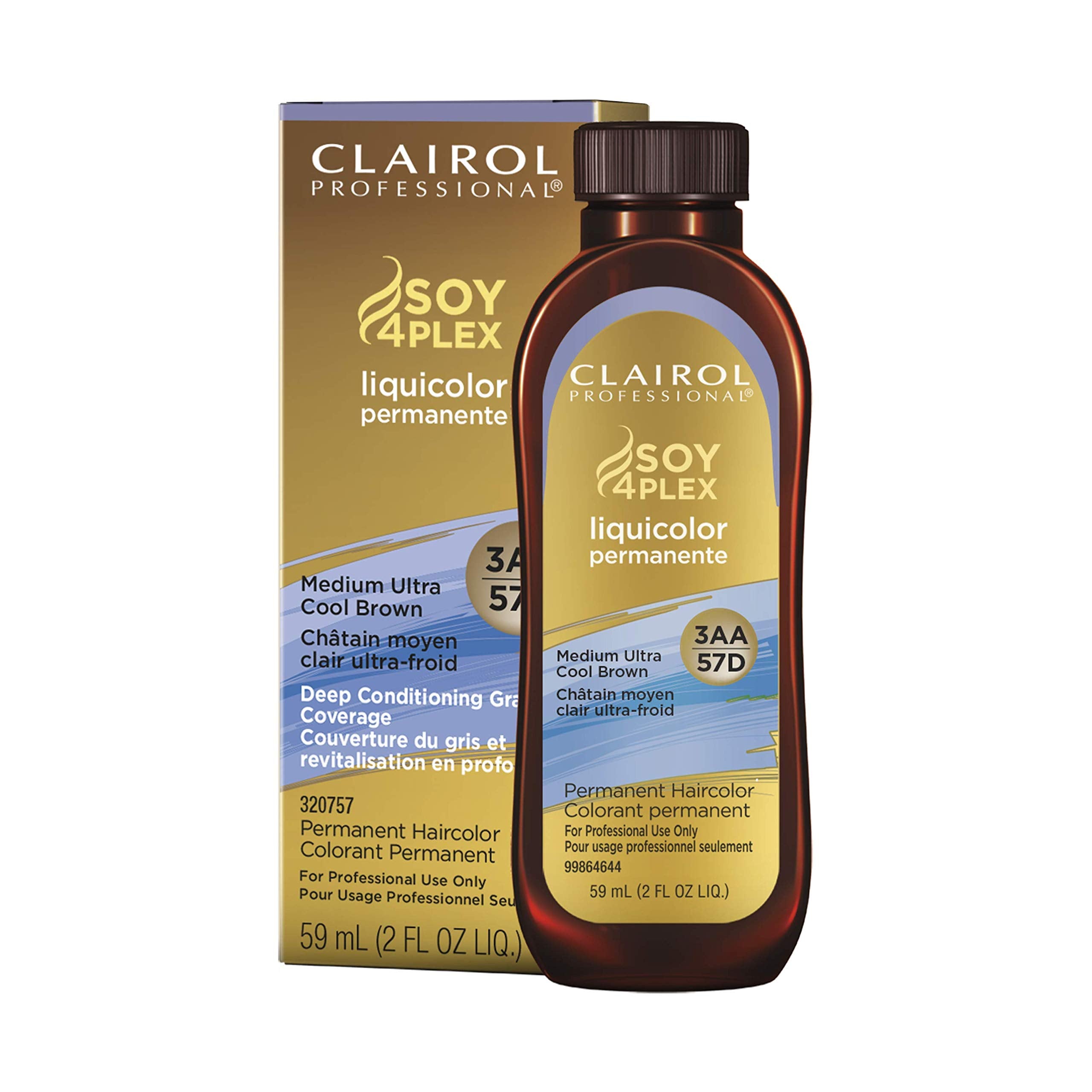 Clairol Professional Permanent Liquicolor for Dark Hair Color, 3aa Medium Ultra Cool Brown, 2 oz