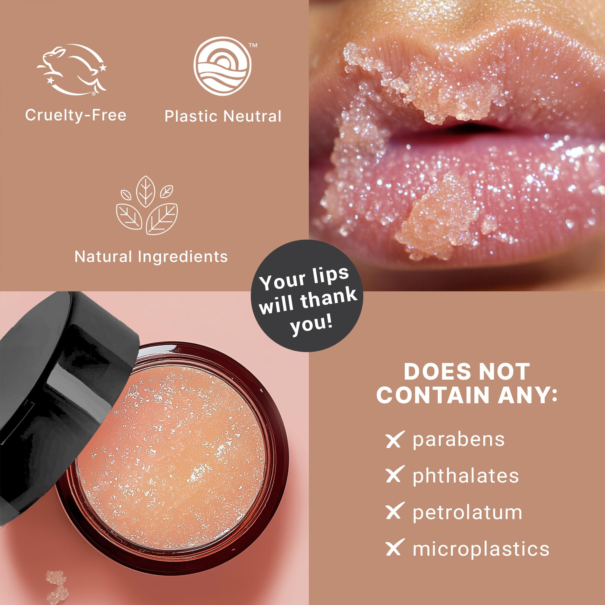 Organic Lip Scrub Vanilla - Lip Scrubs Exfoliator & Moisturizer, Lip Exfoliator Scrub, Sugar Lip Scrubs, Lip Sugar Scrub, Lip Ca