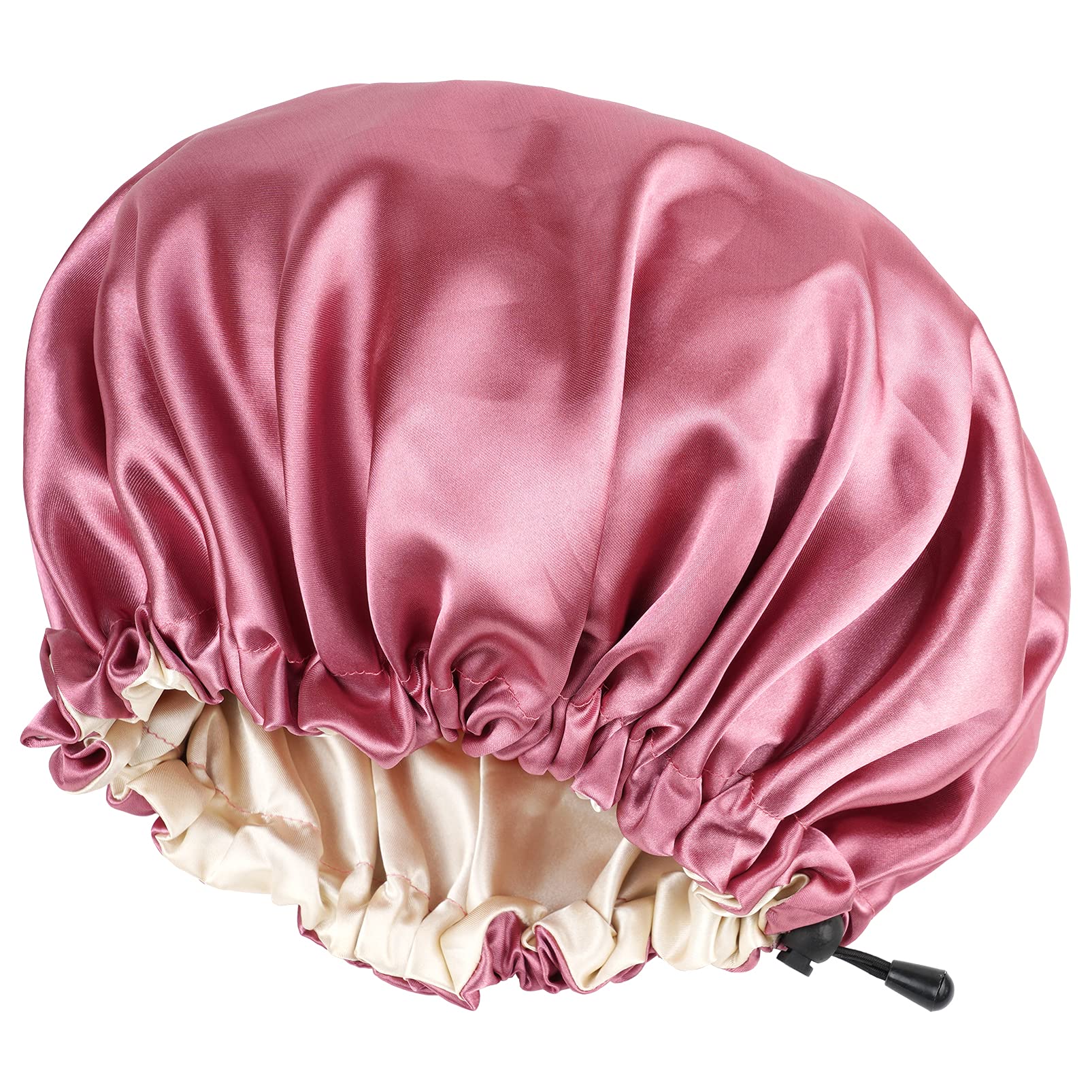 CHORHA Satin Sleep Cap,Double-Sided Adjustable Sleep Bonnet,Bonnet Cap for Sleep Hot Pink