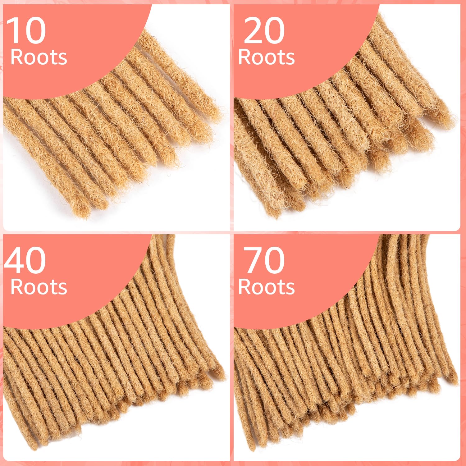 Teresa 6 Inch 0.4Cm Width Loc Extension Human Hair #27 Honey Blonde Color 70 Strands Permanent Locs Extensions Can Be Dyed And B