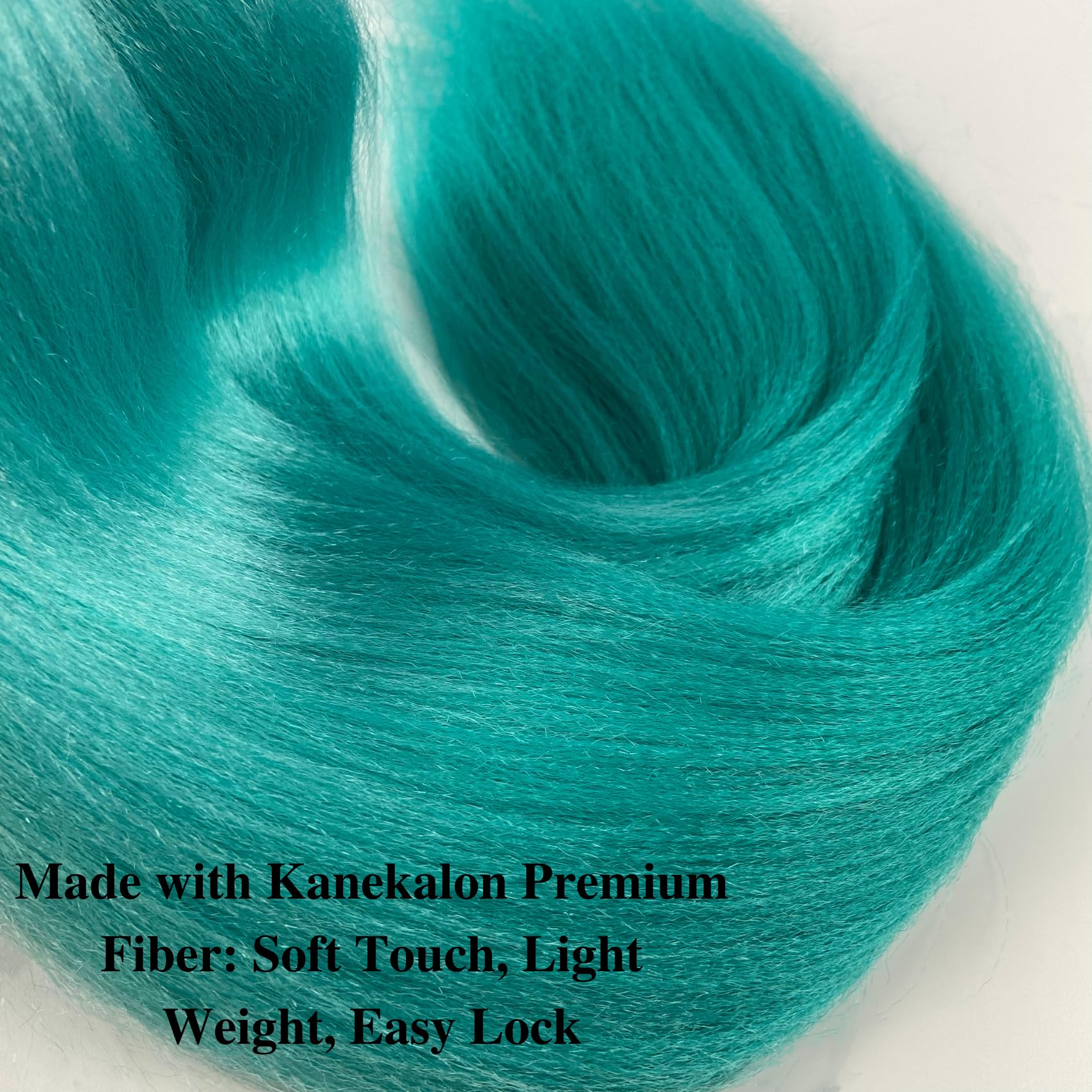 Bright Pastel Aqua Blue Braiding Hair Pre stretched Kanekalon Human Braiding Hair Extensions Feed in Braids