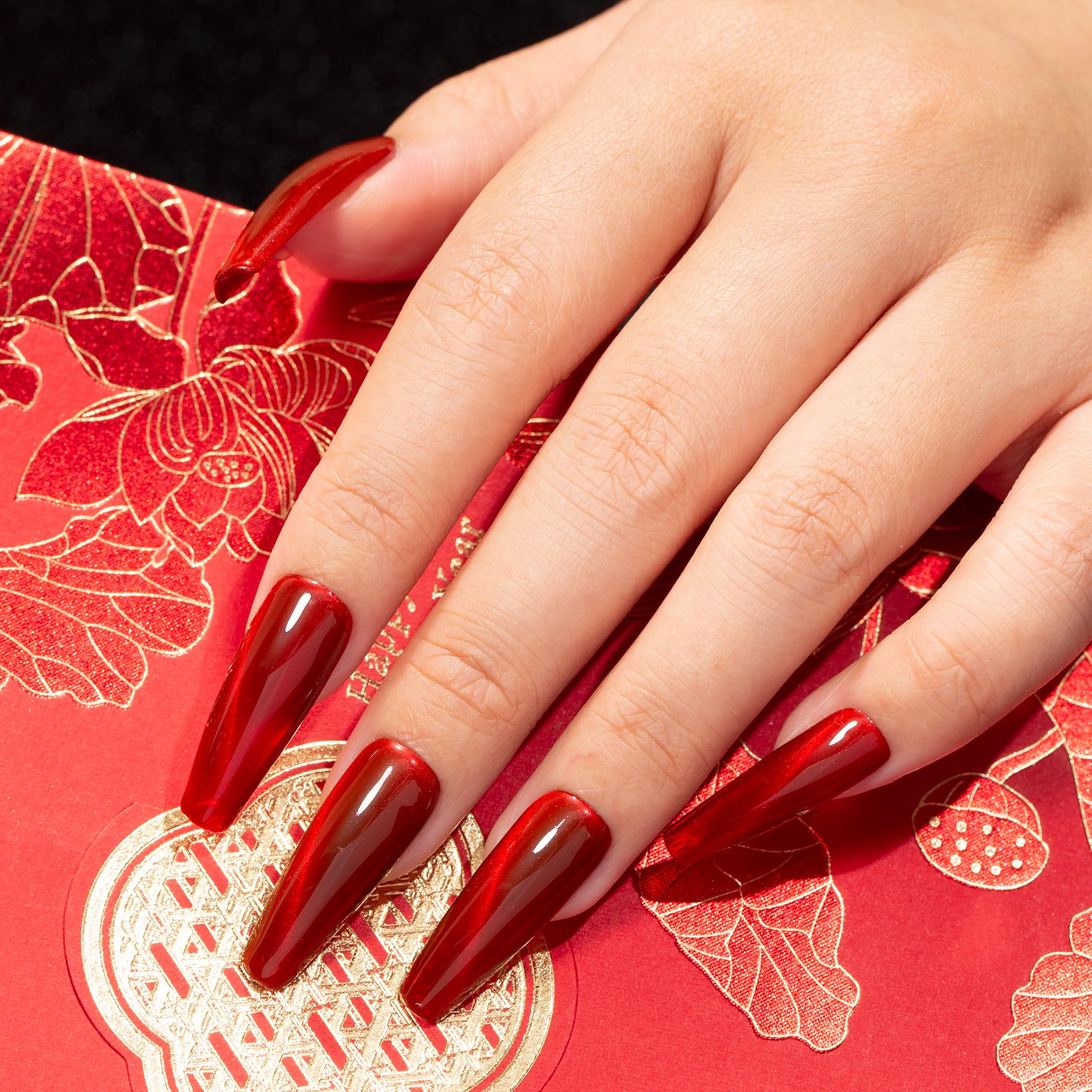 Maychao 15Ml Cat Eye Gel Nail Polish 1Pc Red Gel Polish With Magnet Soak Off Holographic Magnetic Nail Polish For Nail Art Manic