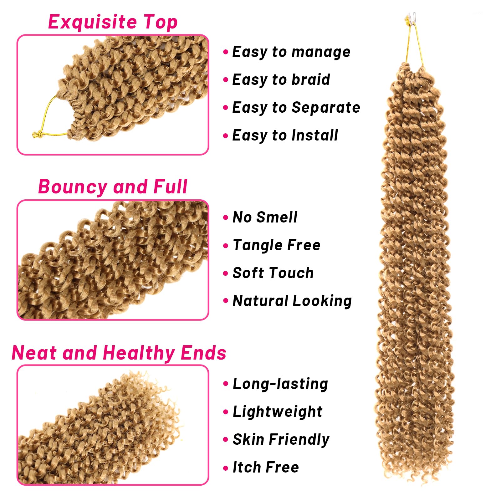Dorsanee 7 Packs Passion Twist Hair 18" Synthetic Braids - Water Wave, Color #27, Ideal for Crochet & Bohemian Styles