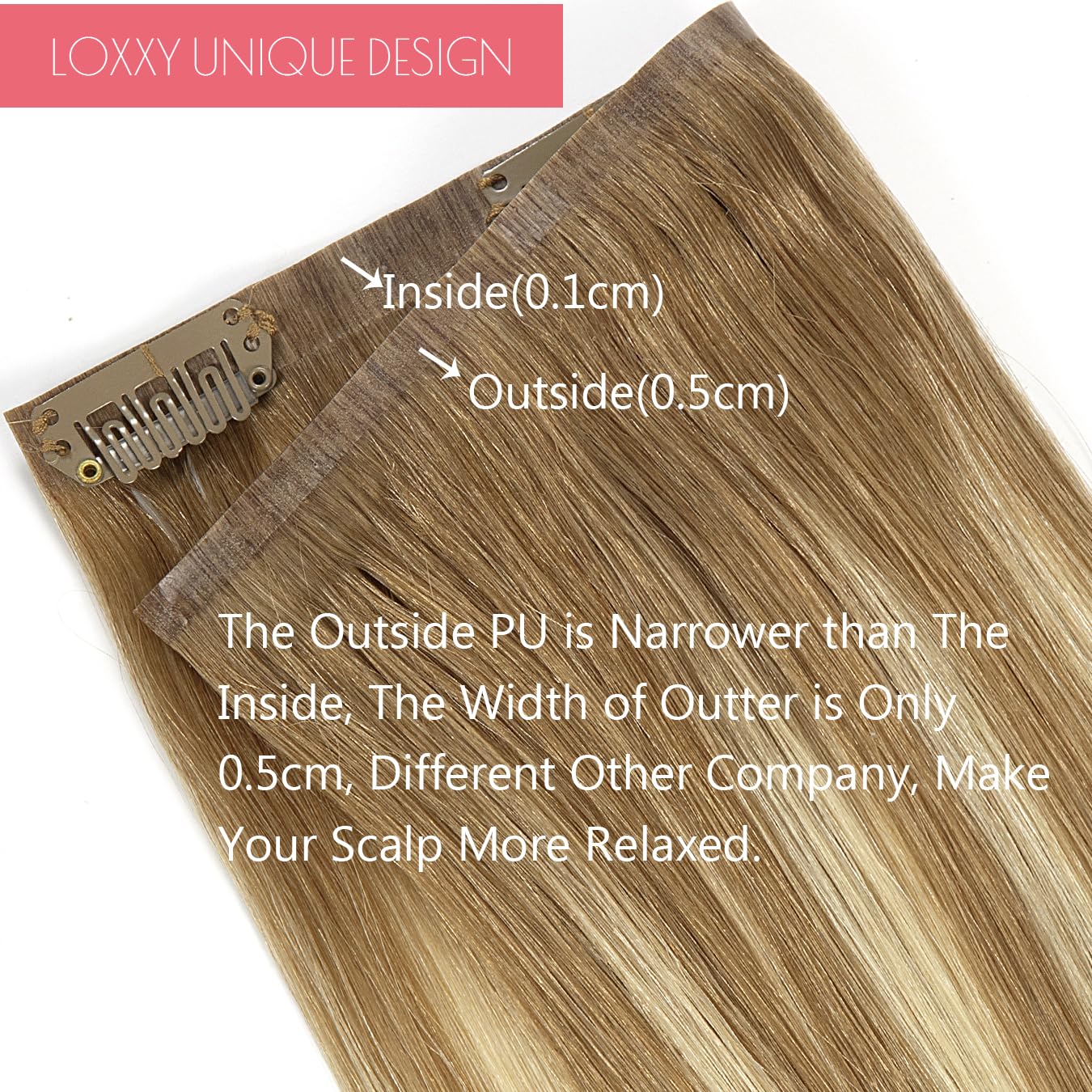 Loxxy Hair Extensions Clip In Human Hair Seamless Clip In Human Hair 14Inch Light Brown Fading To Platinum Blonde Balayage Clip