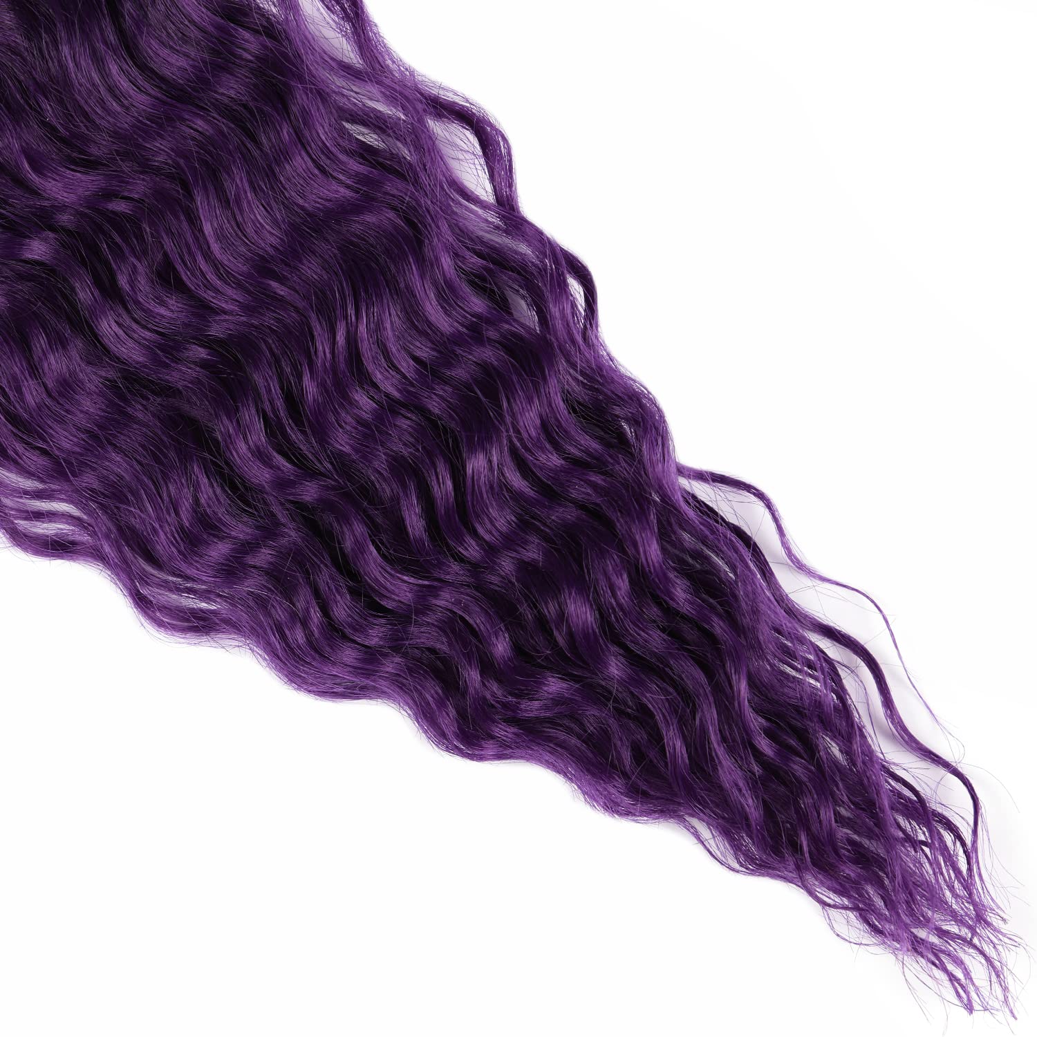 MAYSA Purple Ocean Wave Crochet Hair 22inch Black Mix Purple Ombre Deep Wave Crochet Hair 6Packs Synthetic Curly Crochet Hair #1