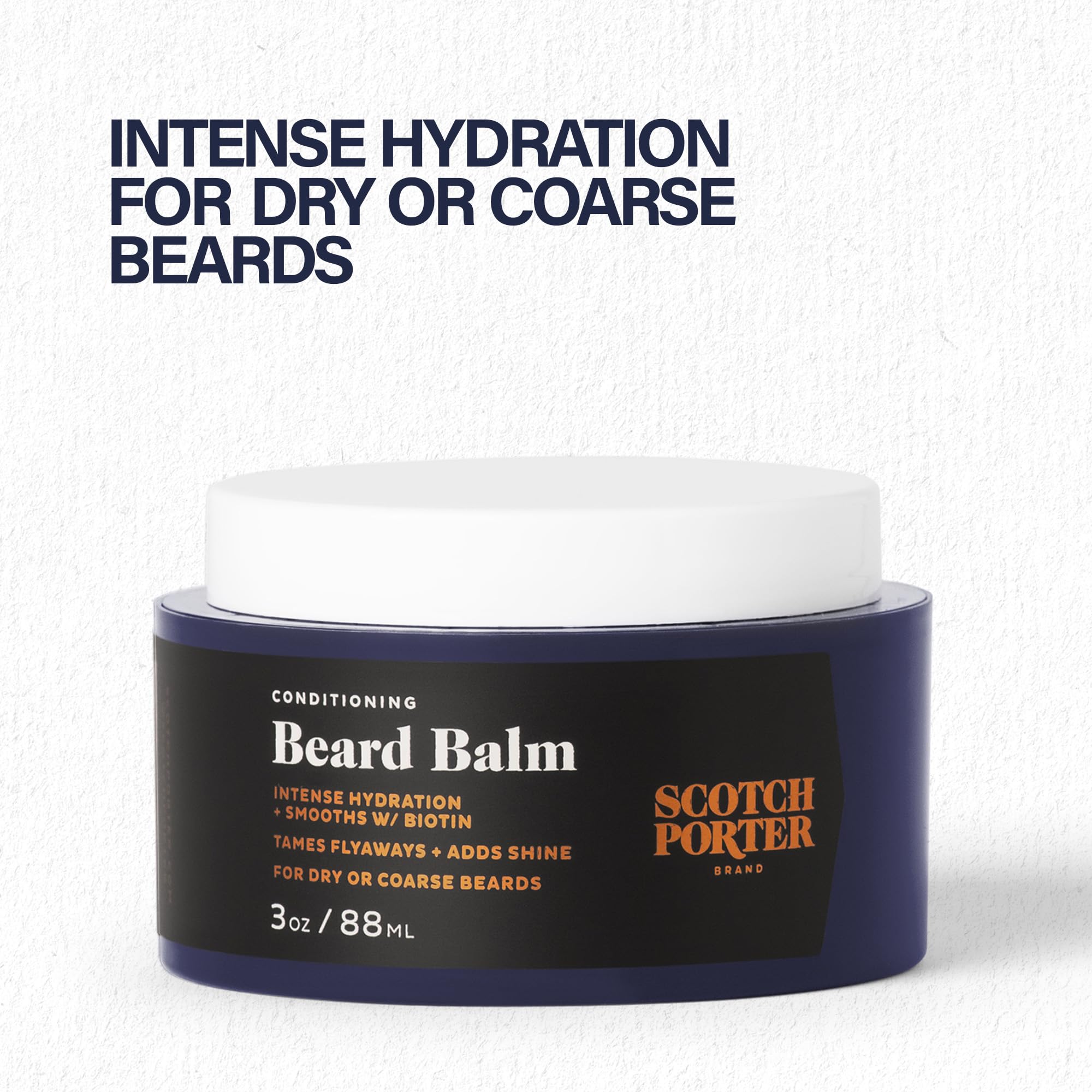 Scotch Porter Conditioning Beard Balm For Men | Hydrates, Smooths, Adds Shine & Tames Flyaway Hair | Free Of Parabens, Sulfates