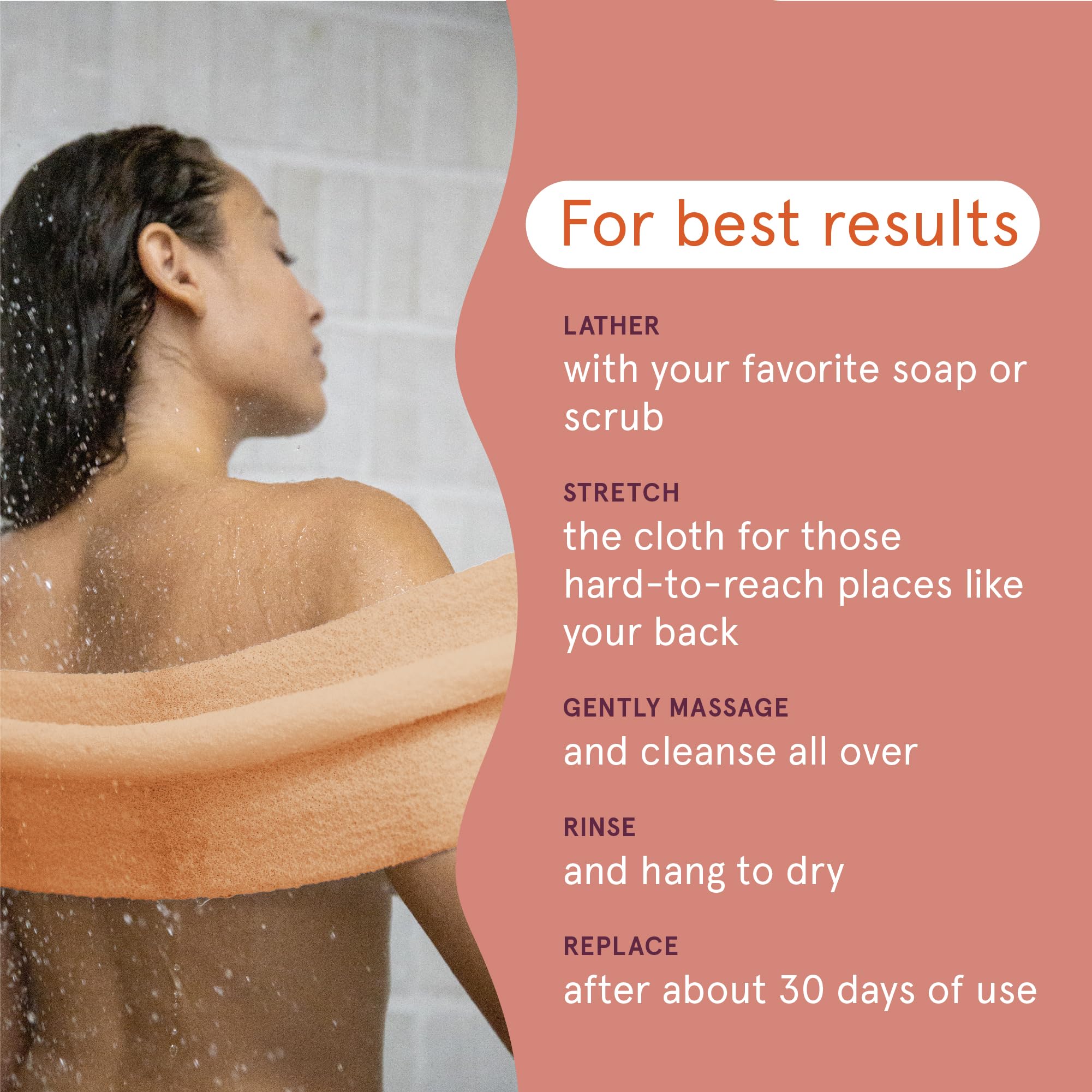 Cleanlogic Body Exfoliating Cloth, Stretchy Exfoliator Bath And Shower Washcloths For Smooth And Softer Skin, Reusable Daily Ski