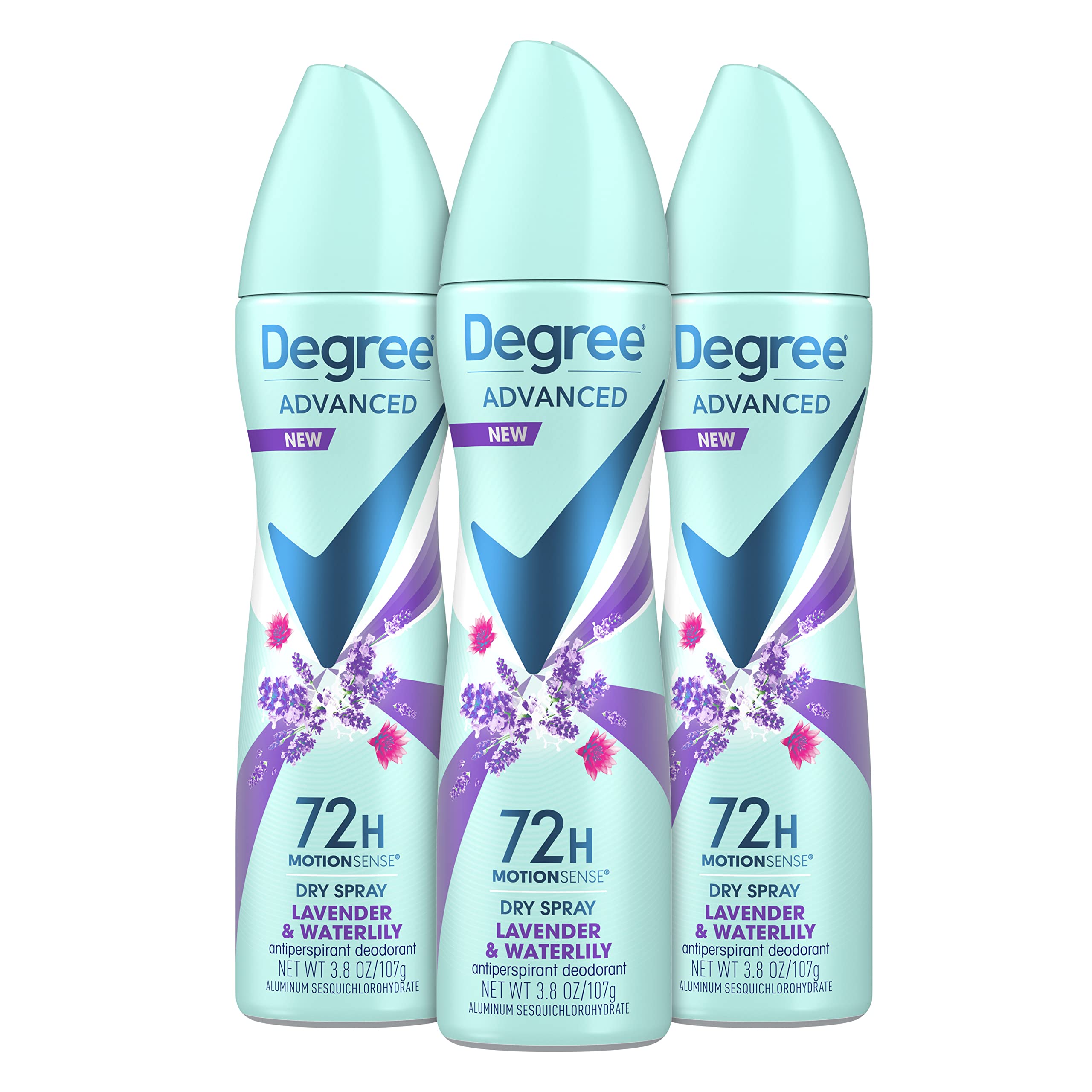 Degree Antiperspirant Deodorant Dry Spray 72-Hour Sweat And Odor Protection Lavender And Waterlily Deodorant Spray For Women Wit