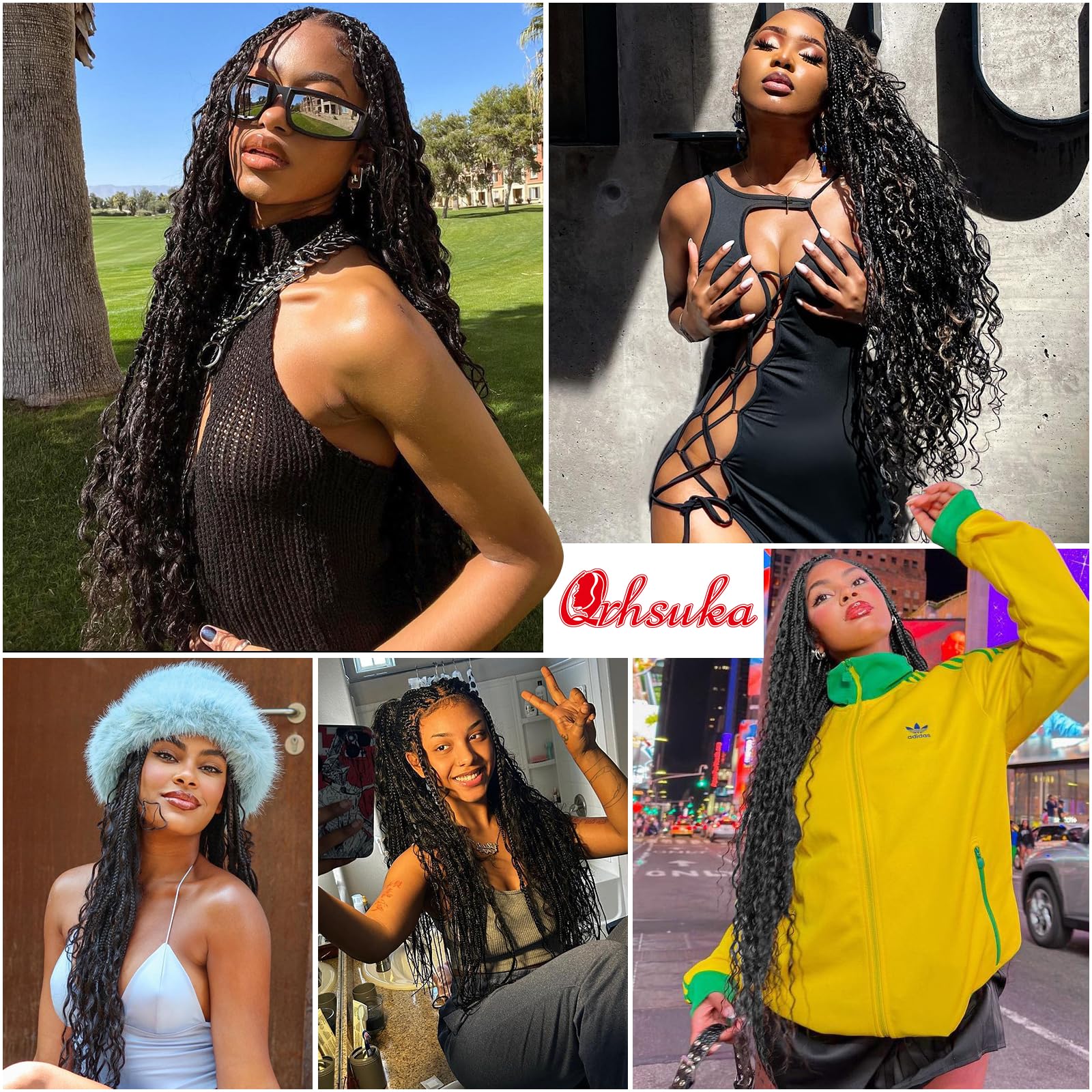 QRHSUKA Curly Braiding Hair 30Inch Ocean Wave Crochet Hair 7Packs Curly Crochet Hair Wet and Wavy Braiding Hair Synthetic Croche