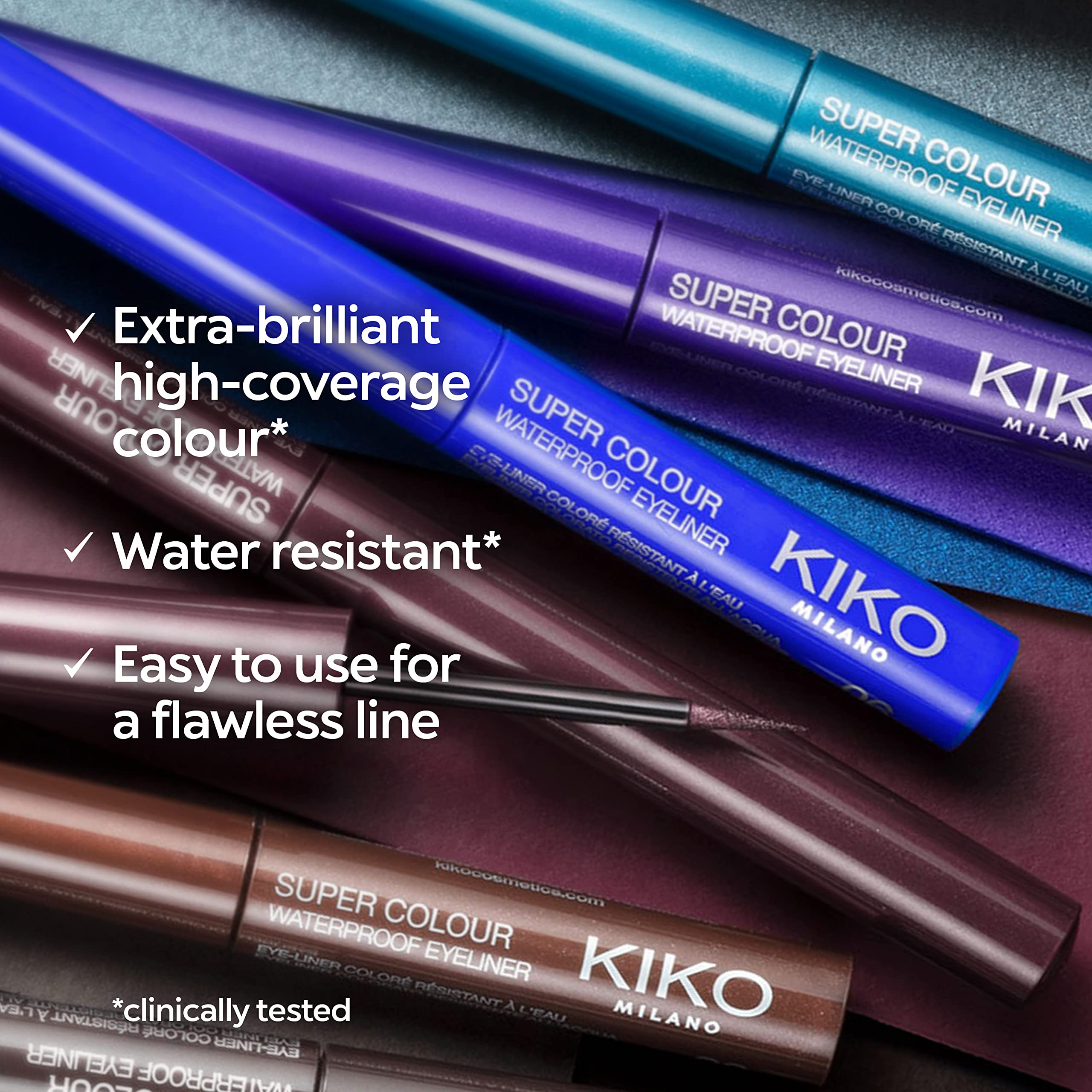 Kiko Milano New Super Colour Waterproof Eyeliner 05 | High Coverage Water-Resistant Colourful Liquid Eyeliner