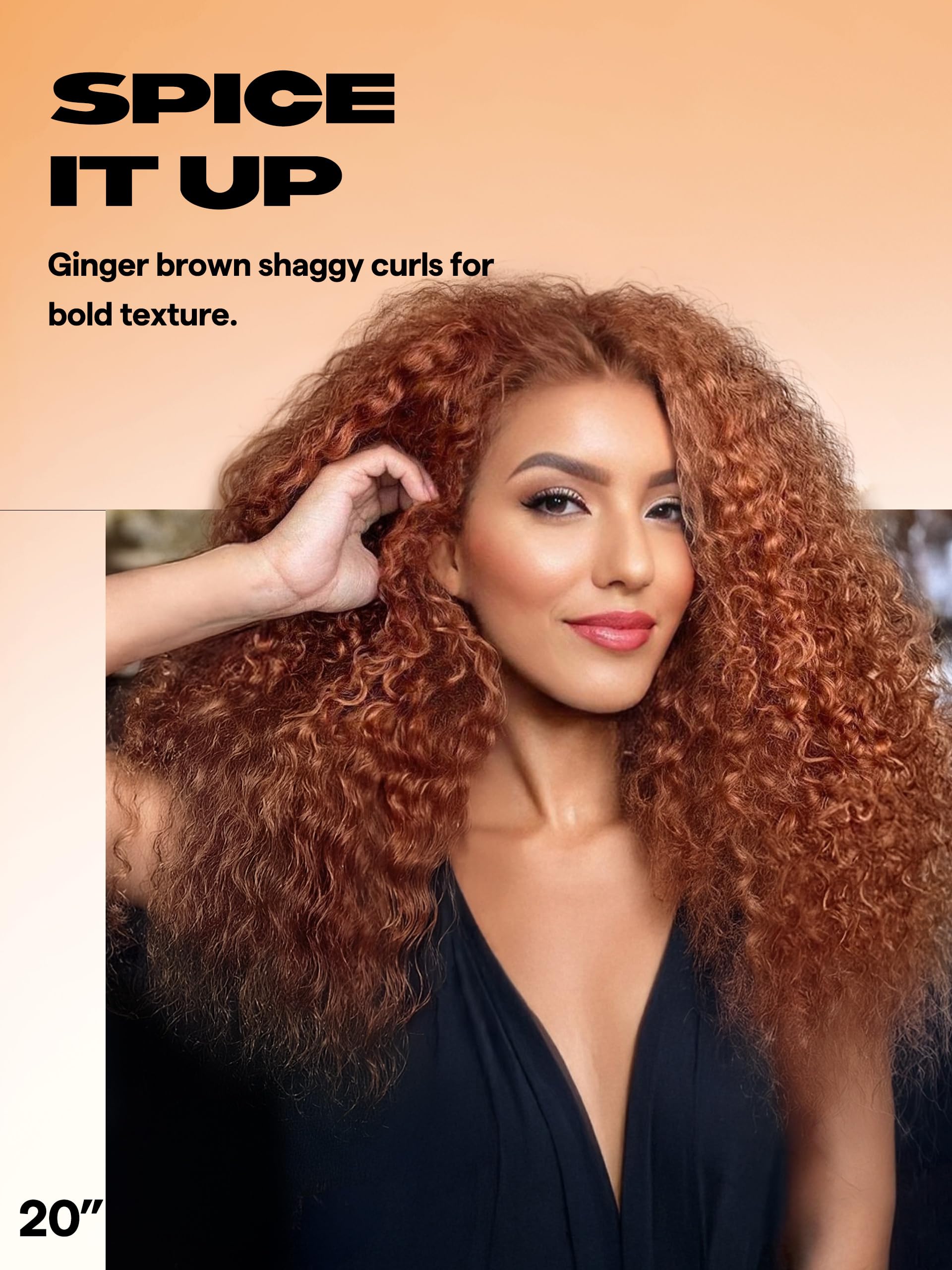 Gorgius Ginger Brown Curly Lace Front Wig Pre Cut Glueless Highlighted Synthetic Wig Deep Curl Middle Part Lace Wig Upgraded Wit