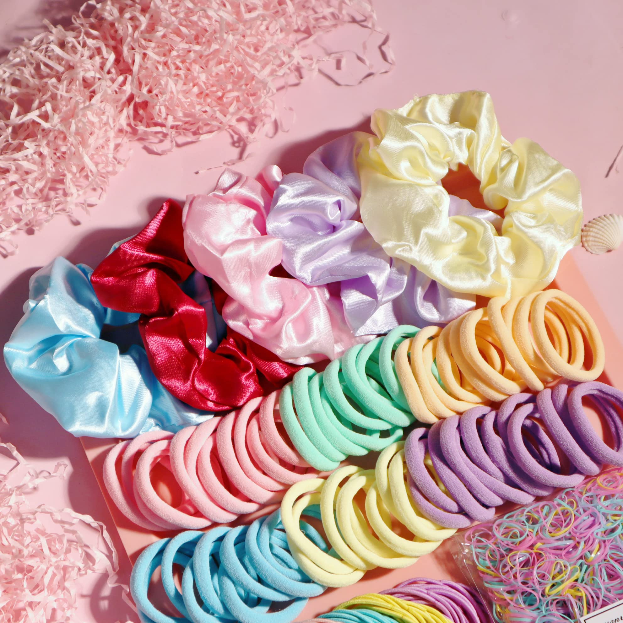 YANRONG 1159PCS Hair Accessories for Woman Set Seamless Ponytail Holders Variety Hair Scrunchies Hair Bands Scrunchy Hair Ties F