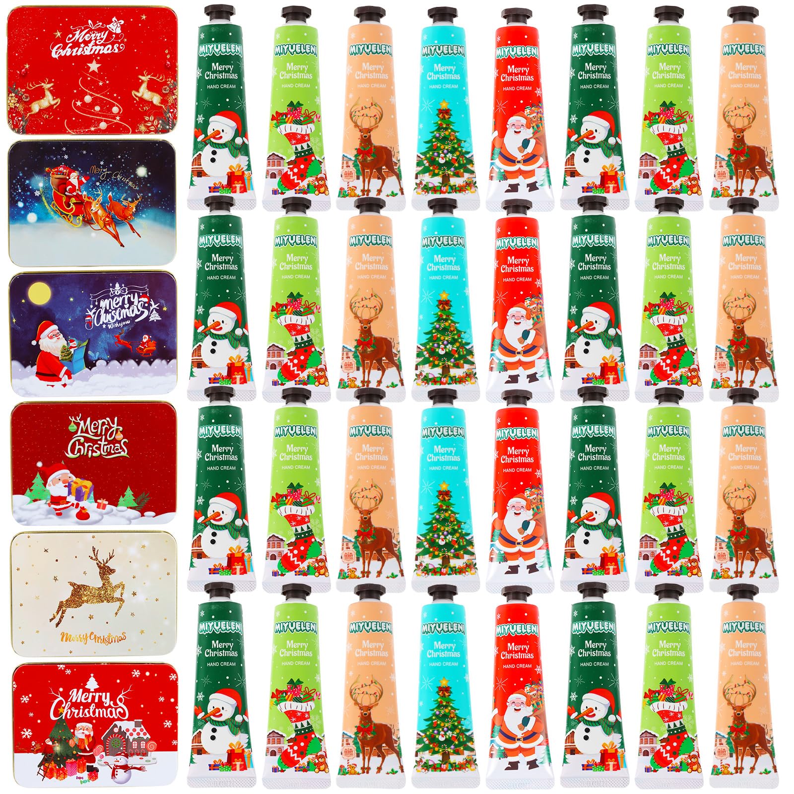 LiYiQ Christmas Hand Cream Gift Set Hand Cream for Women Scented Hand Lotion for Dry Cracked Hands Moisturizing Hand Care Cream 