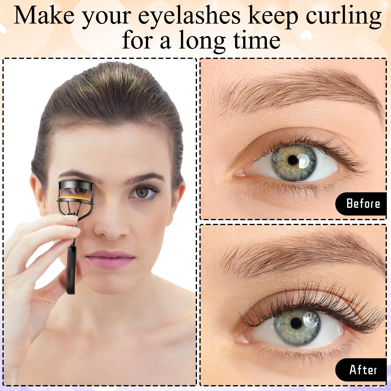 Bencailor 17 Pcs Eyelash Curlers Kit Lash Curler Eyelash Comb Seperator Extension Tweezers Eyebrow Brush Scissors False Eyelashe